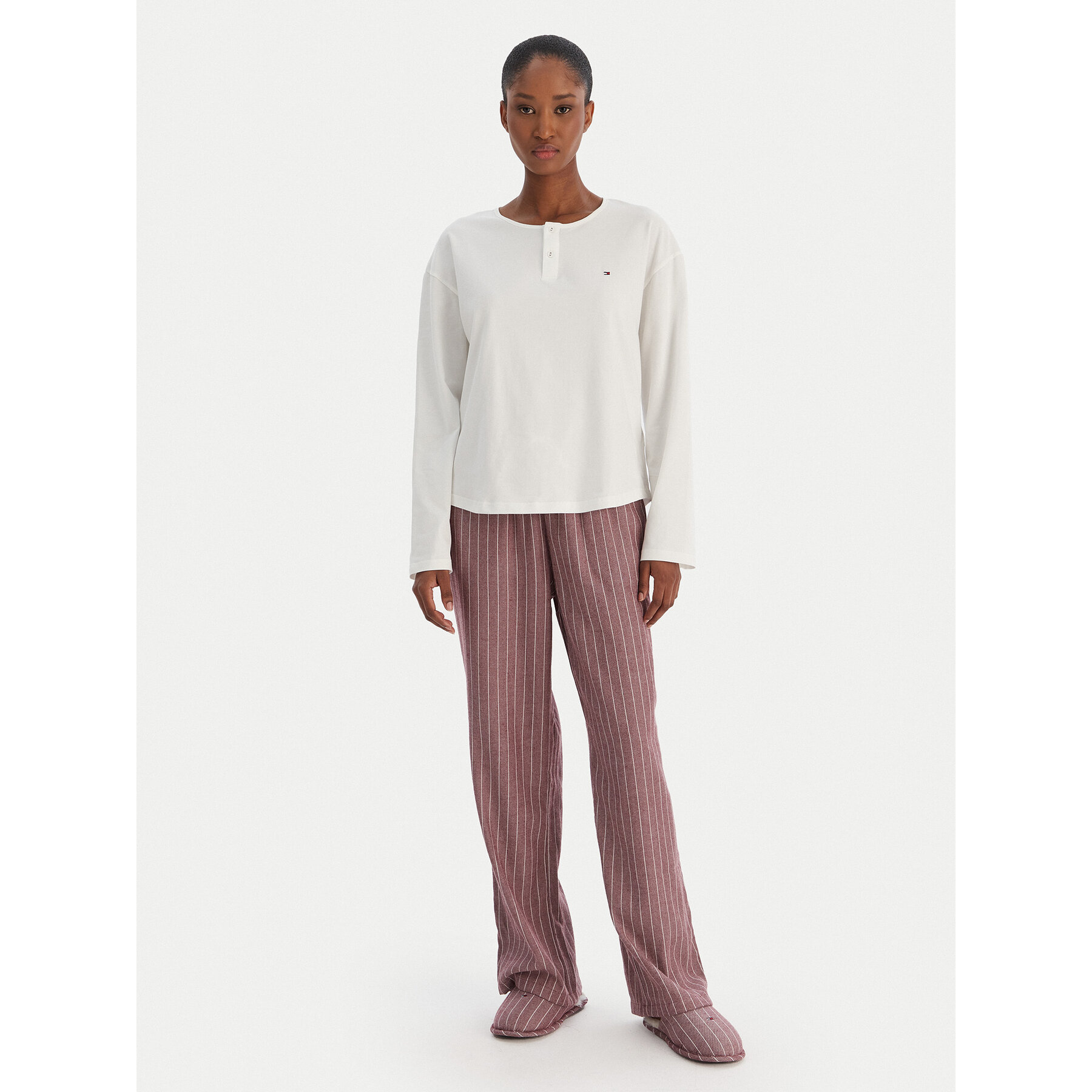 Tommy Hilfiger Pyjama UW0UW06154 Écru Regular Fit