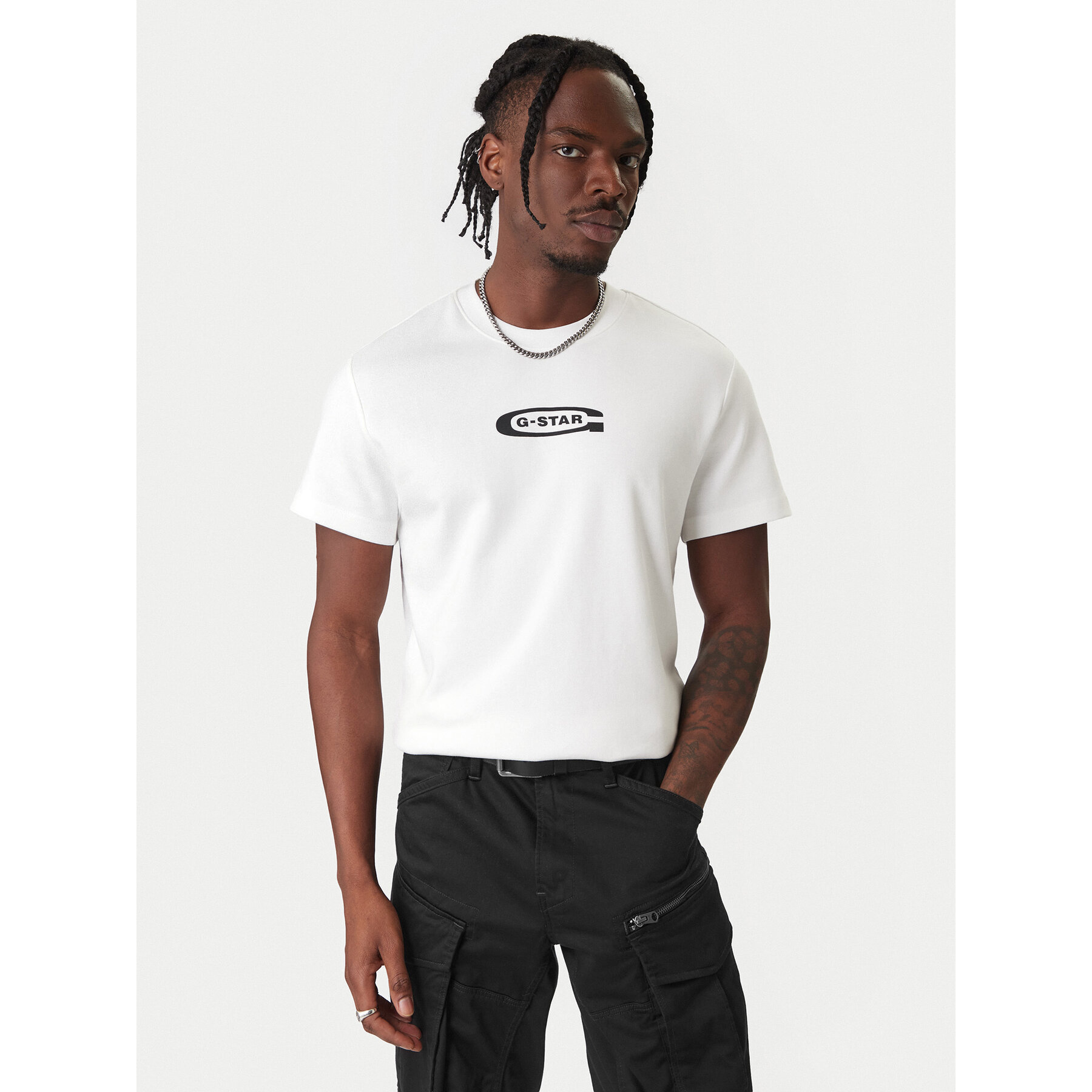 G-Star Raw Póló Old Skool D25967-C812 110 Fehér Regular Fit