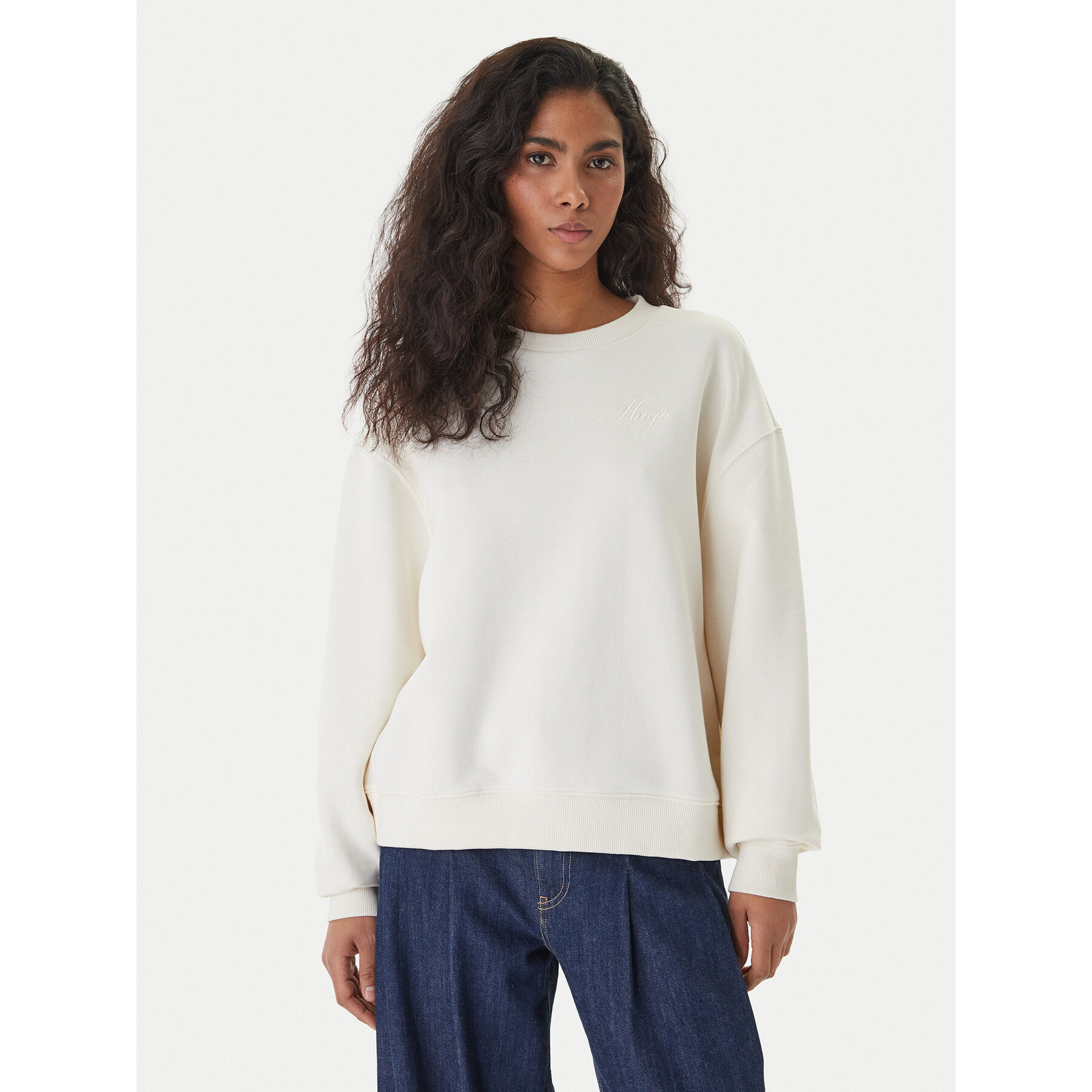 HUGO Sweatshirt Deroxina_9 50561234 Creme Regular Fit