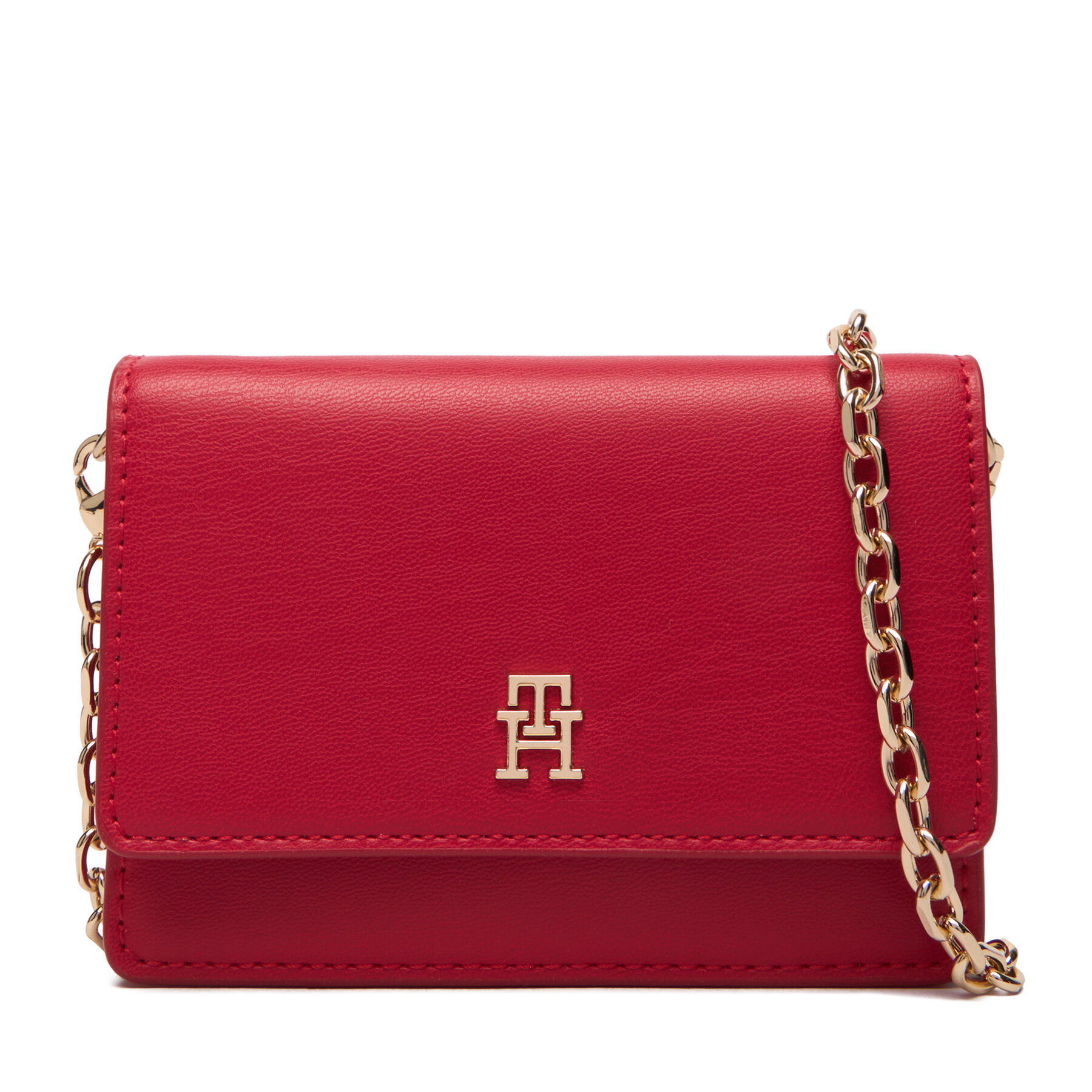 Дамска чанта Tommy Hilfiger Th Icon Card Holder W/Chain AW0AW18248 Червен