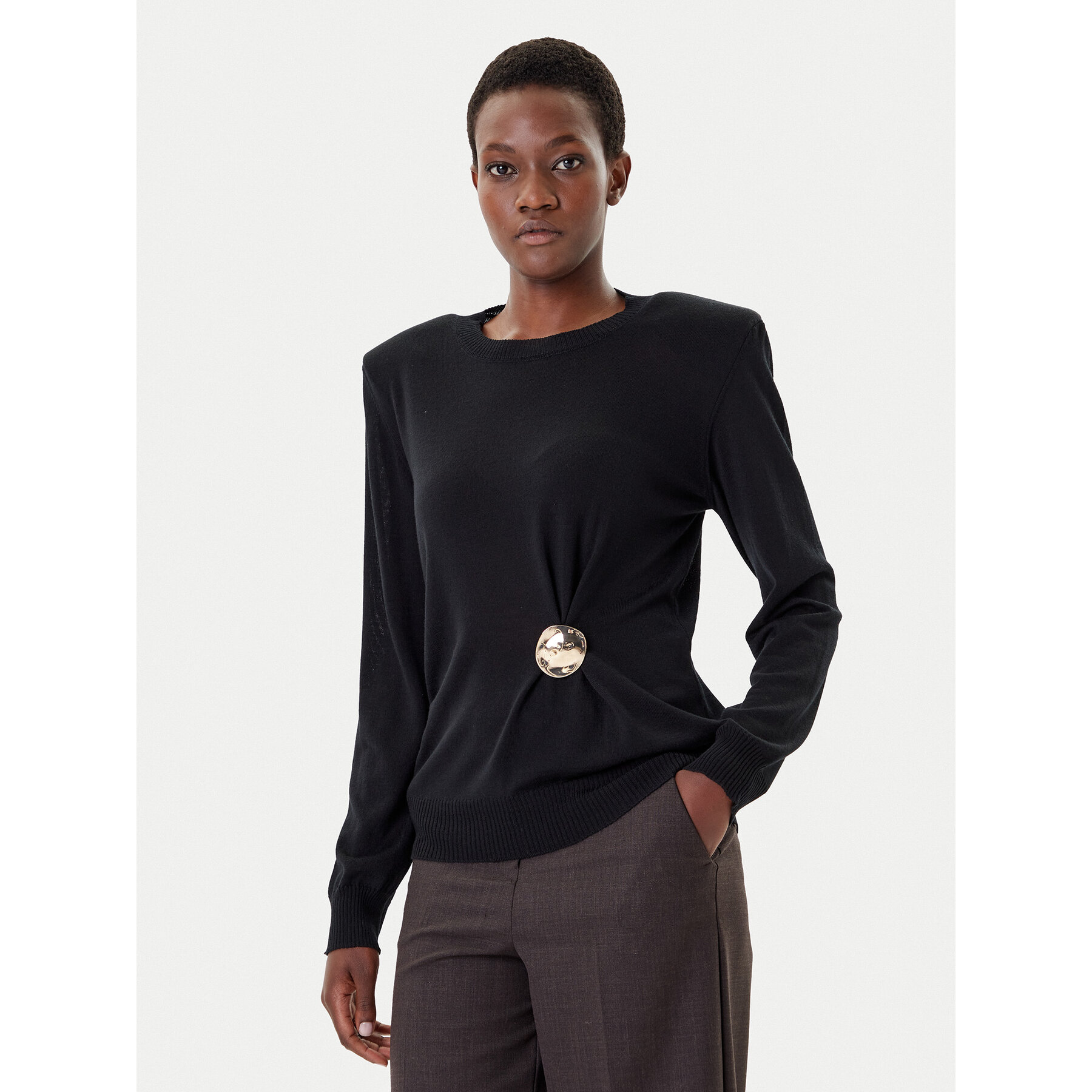 Simona Corsellini Pullover A25CPMGE0301 Schwarz Regular Fit