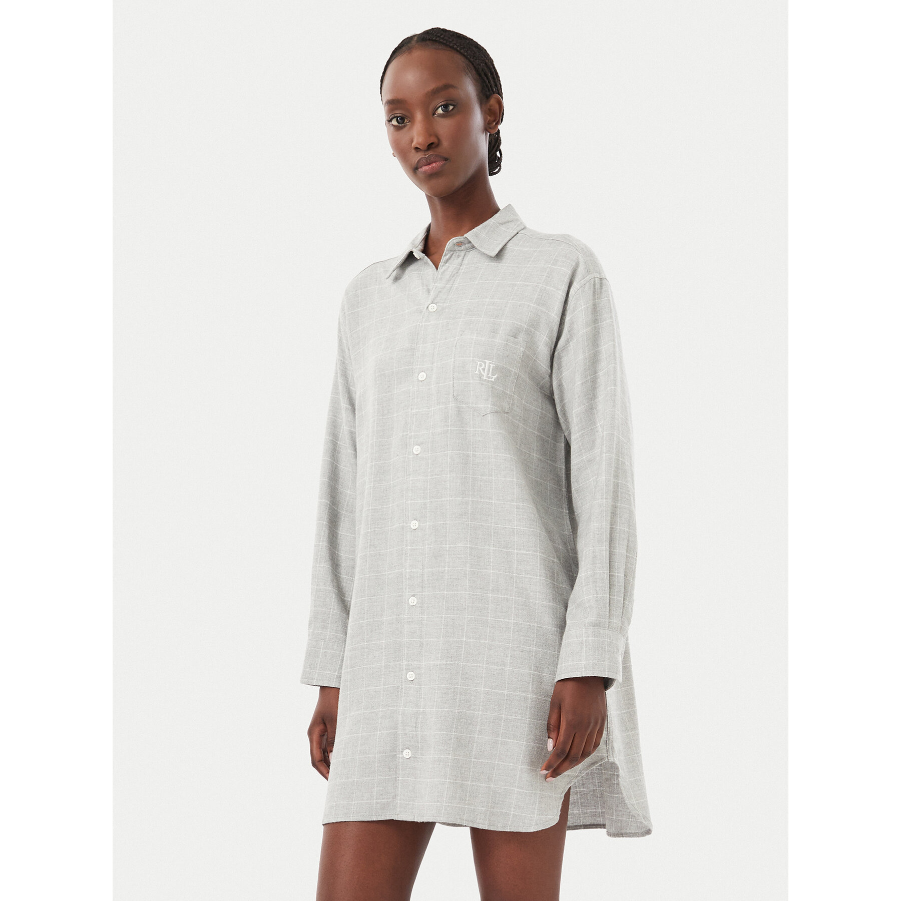 LAUREN RALPH LAUREN Nachthemd ILN32537 Grau Regular Fit