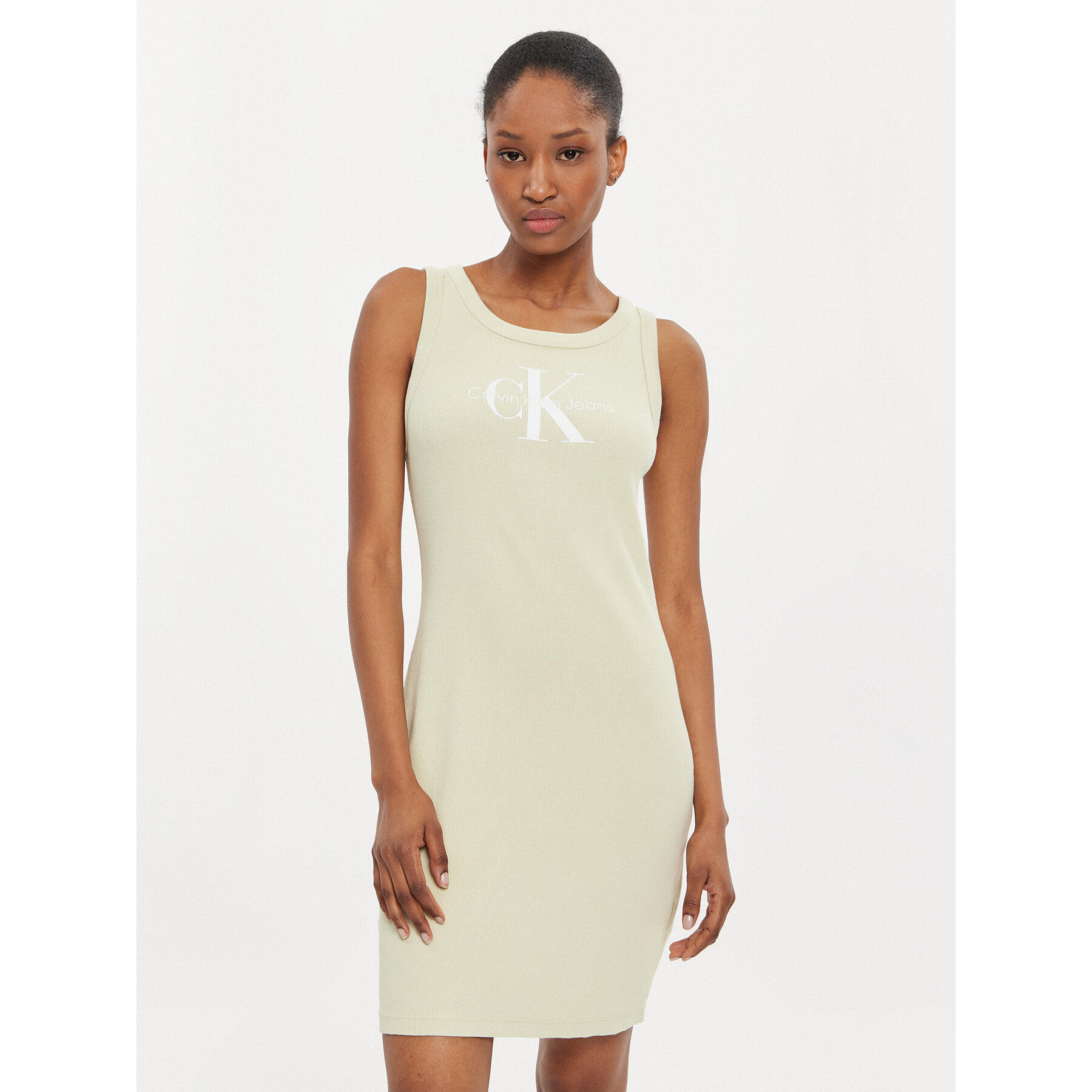 Calvin Klein Jeans Sommerkleid Archival Monologo J20J223069 Grün Slim Fit