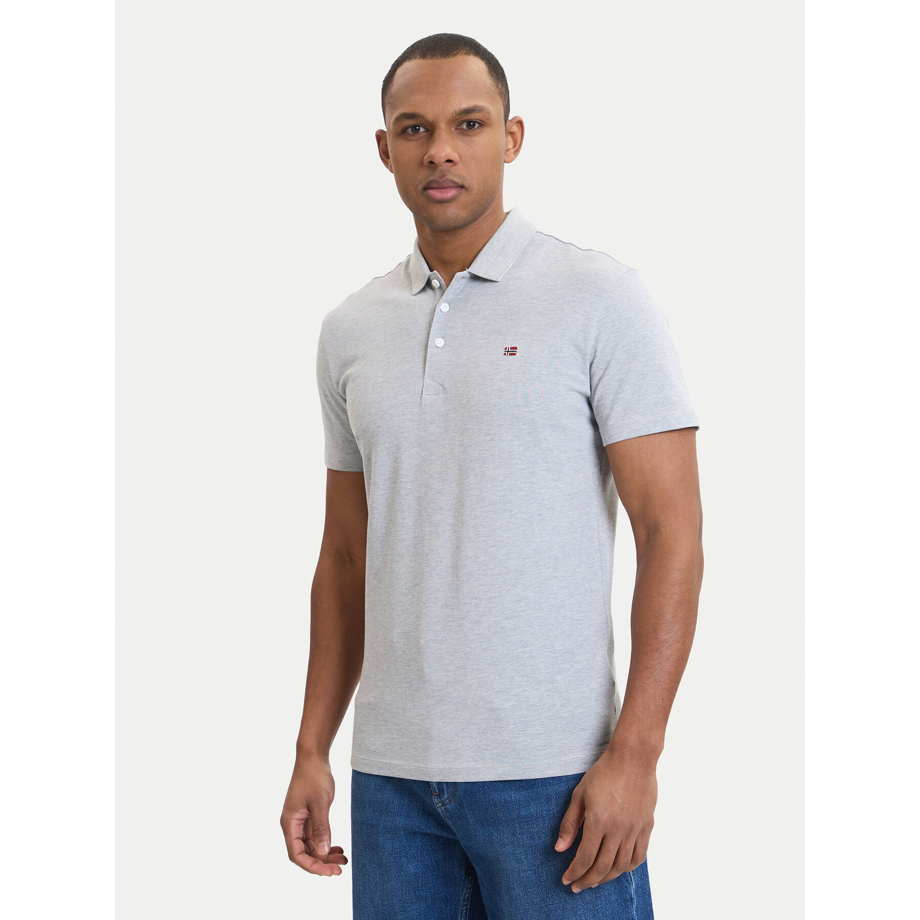 Napapijri Poloshirt Ealis NP0A4H8B Grau Regular Fit