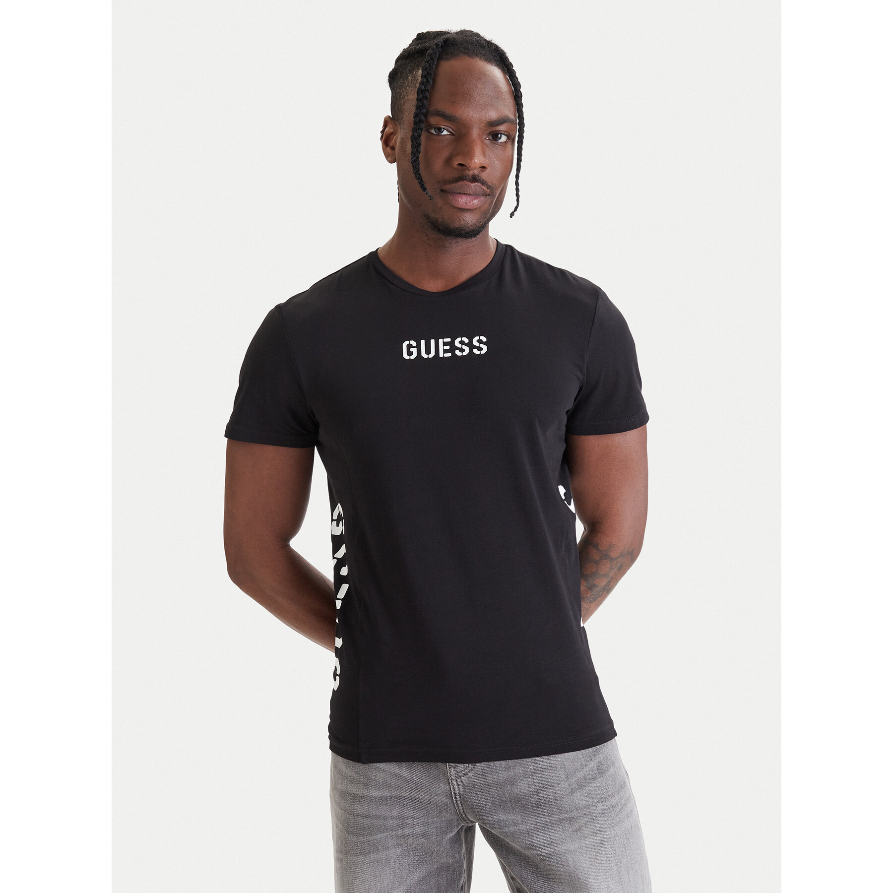 Guess T-Shirt U6GM00 K6YW1 Μαύρο Regular Fit