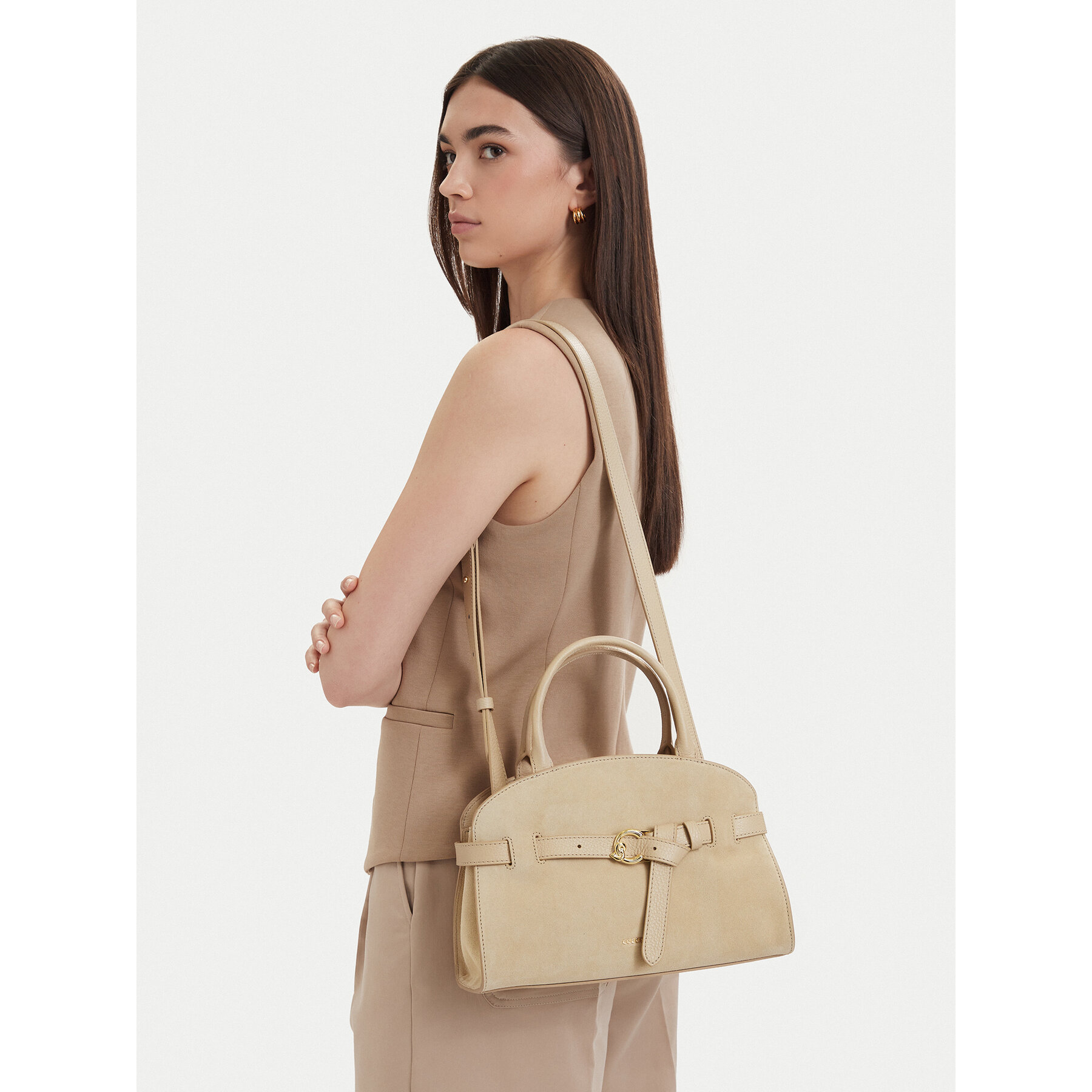 Torbica Coccinelle TLB Coccinellesabine Suede Bi E1 TLB 18 02 01 Bež