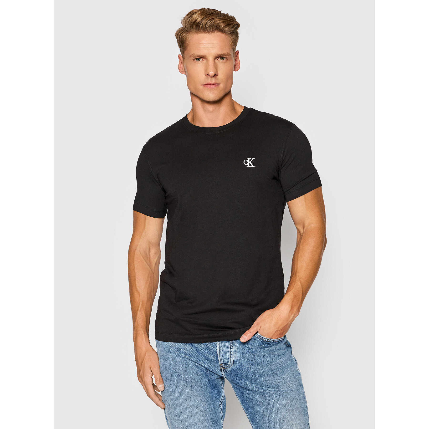 Calvin Klein Jeans T-shirt Tee Shirt Essential J30J314544 Nero Slim Fit