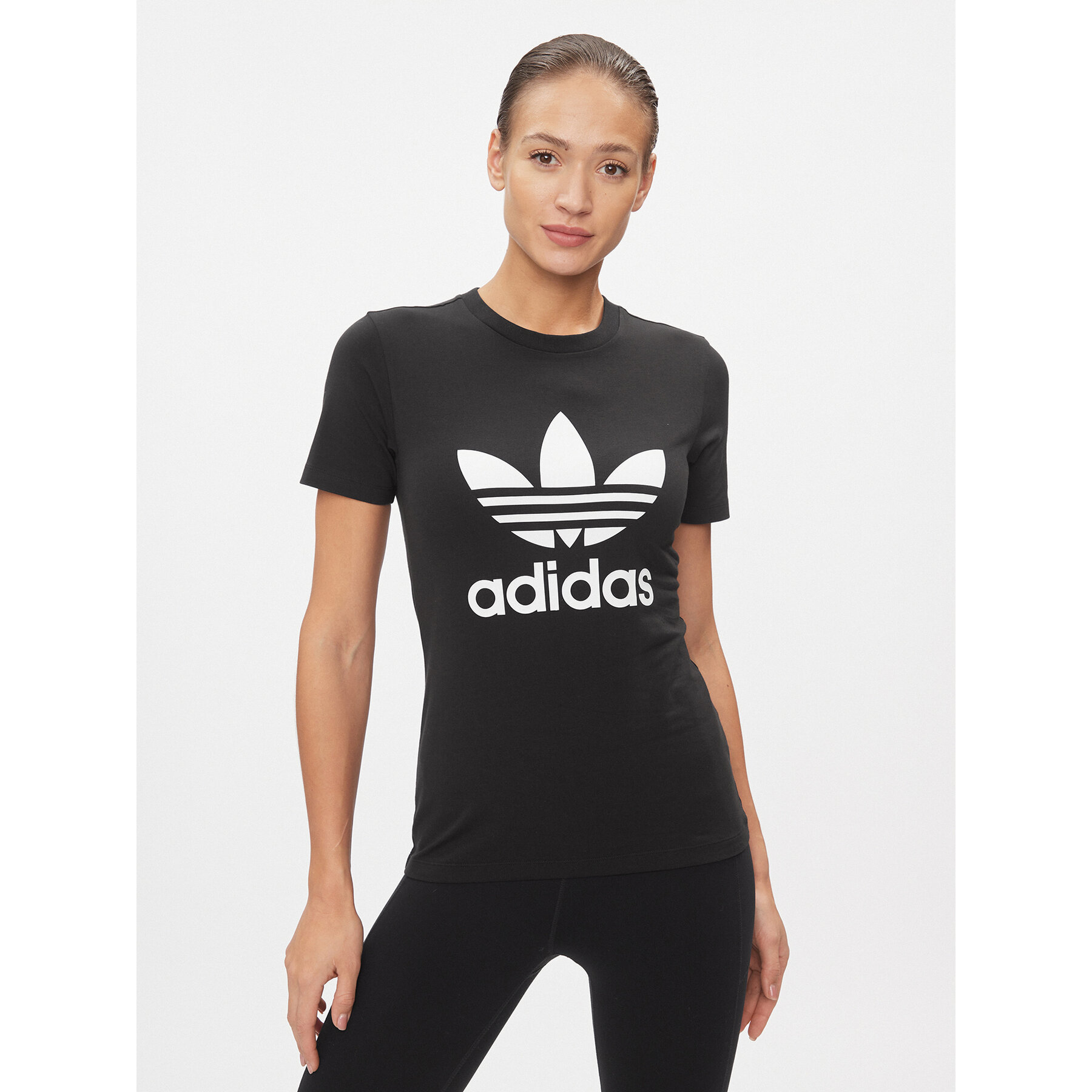 adidas Majica adicolor Classics Trefoil GN2896 Črna Standard Fit