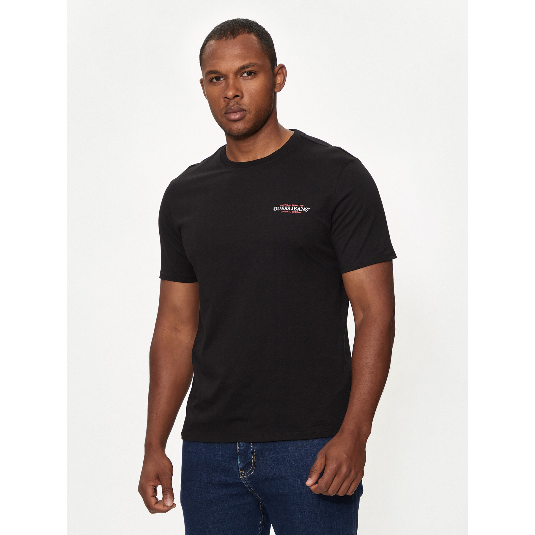 Guess Jeans Póló M4YI55 K8HM0 Fekete Slim Fit