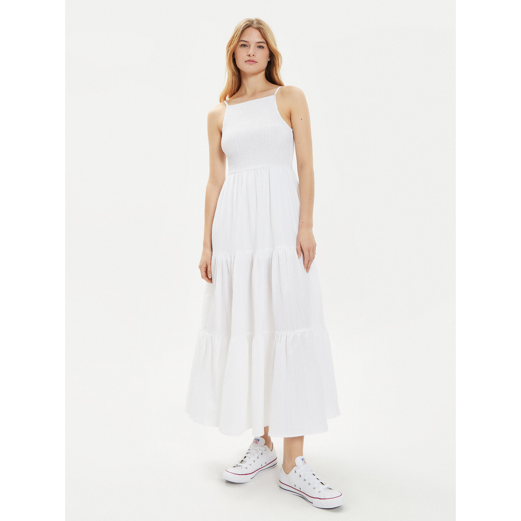 Brave Soul Sommerkleid LDRW-659MIAWH Weiß Straight Fit