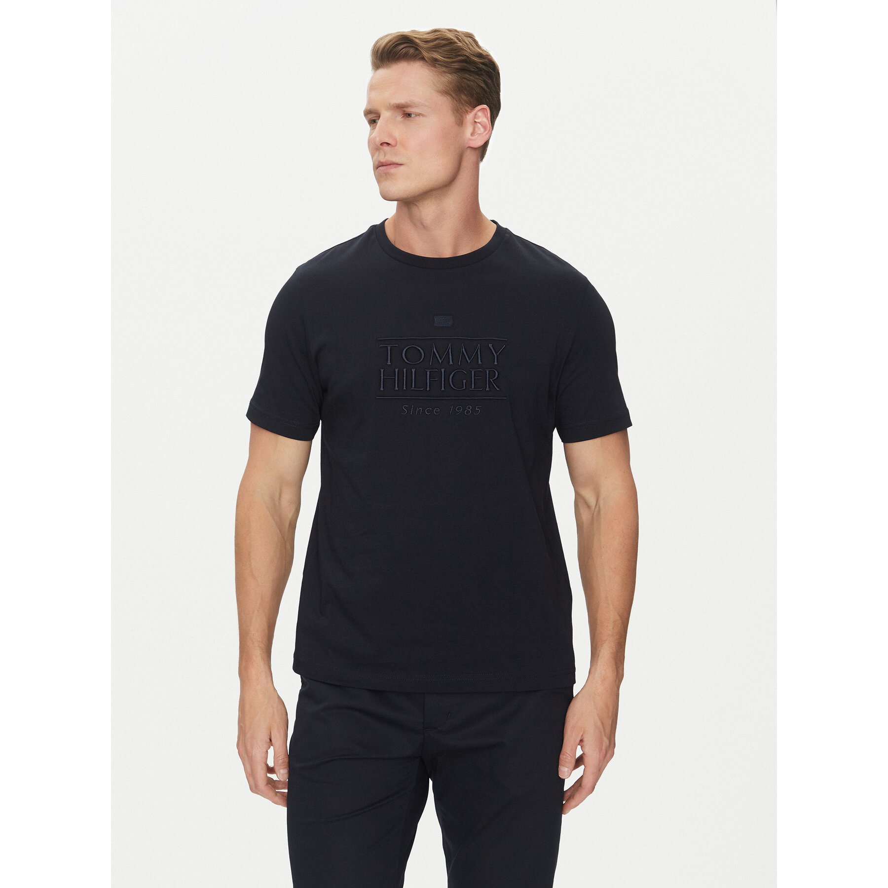 Tommy Hilfiger Póló Embroidery Logo MW0MW38620 Sötétkék Regular Fit