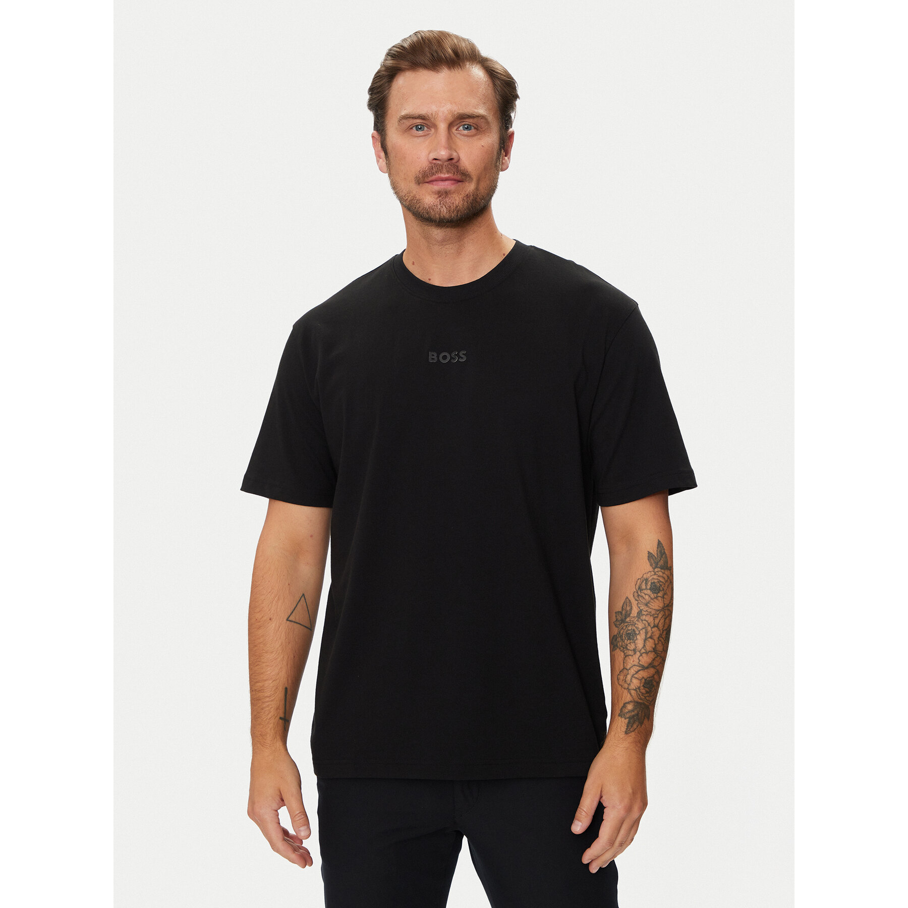 Boss Marškinėliai 50519368 Juoda Oversize