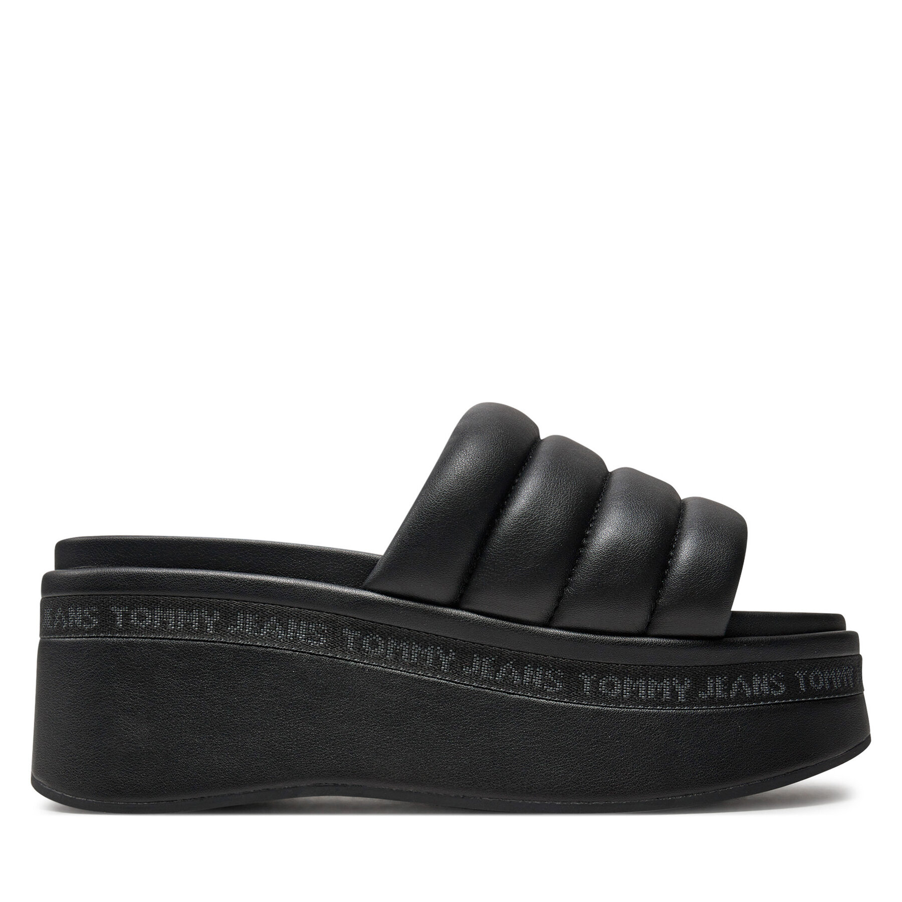 Damskie Klapki Tommy Jeans, Rozmiar 41 Czarny Tjw Wedge Sandal EN0EN02455