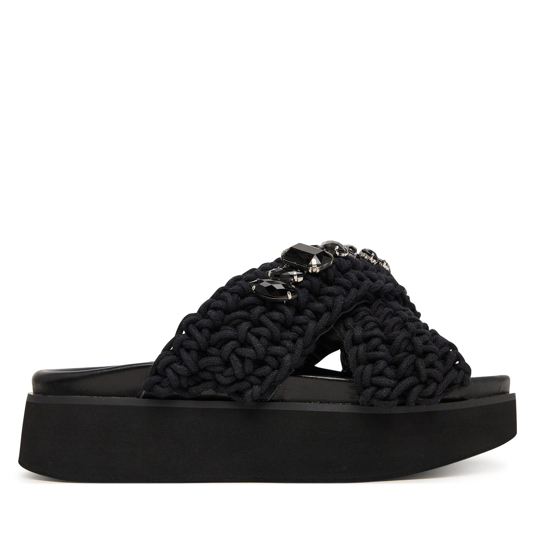 Şlapi Inuikii Woven Stones Platform 1004.005.0043 Negru