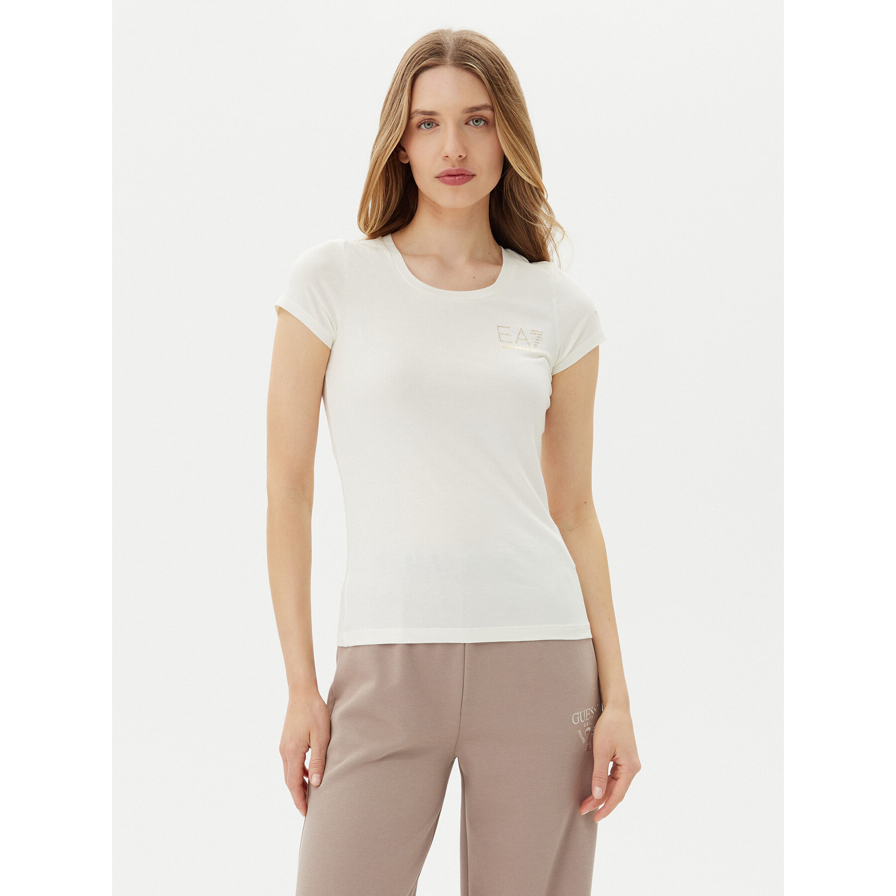EA7 Emporio Armani Póló 8NTT65 TJDQZ U0005 Fehér Regular Fit