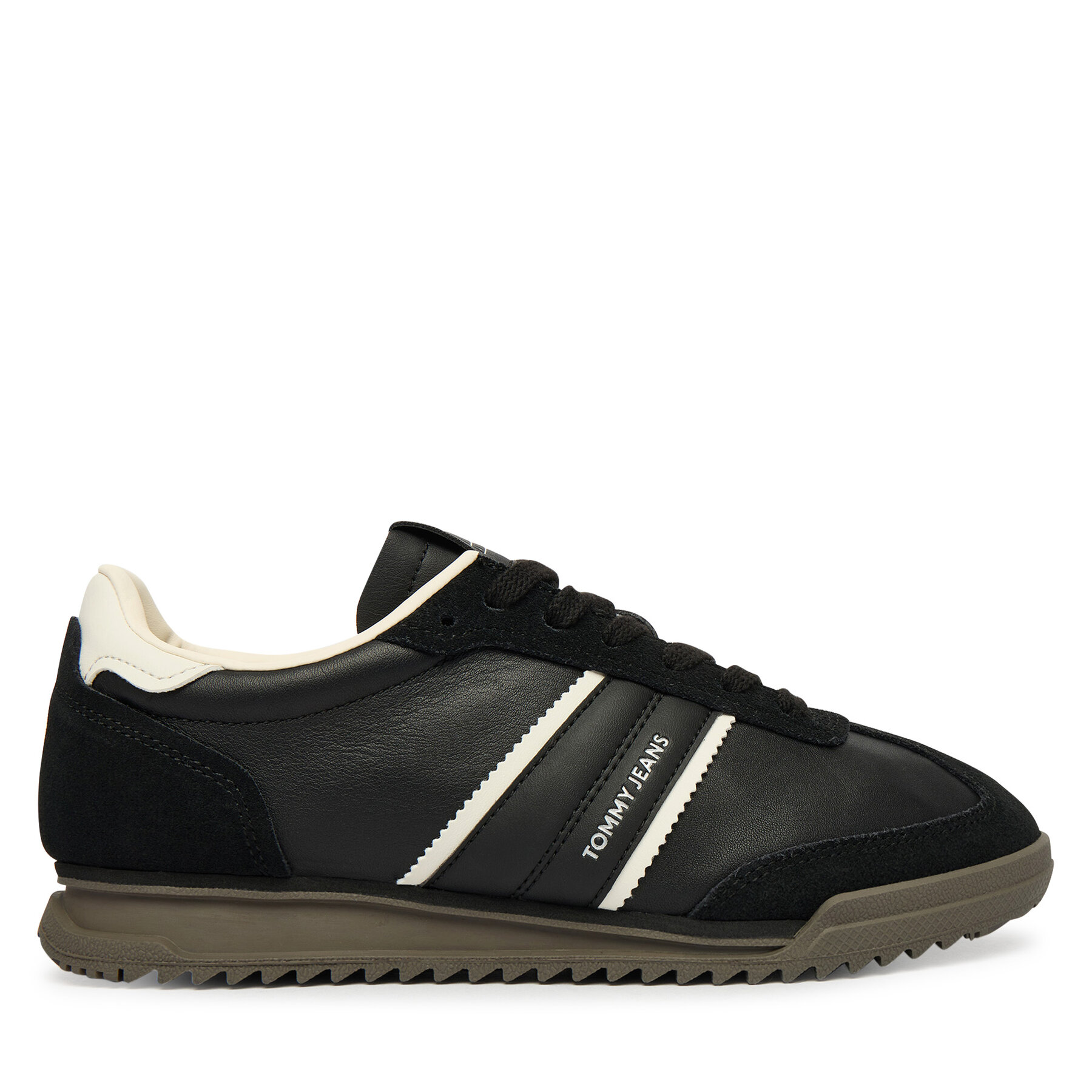 Tenisice Tommy Jeans Tjw Low Profile Runner Lthr Mix EN0EN03001 Crna