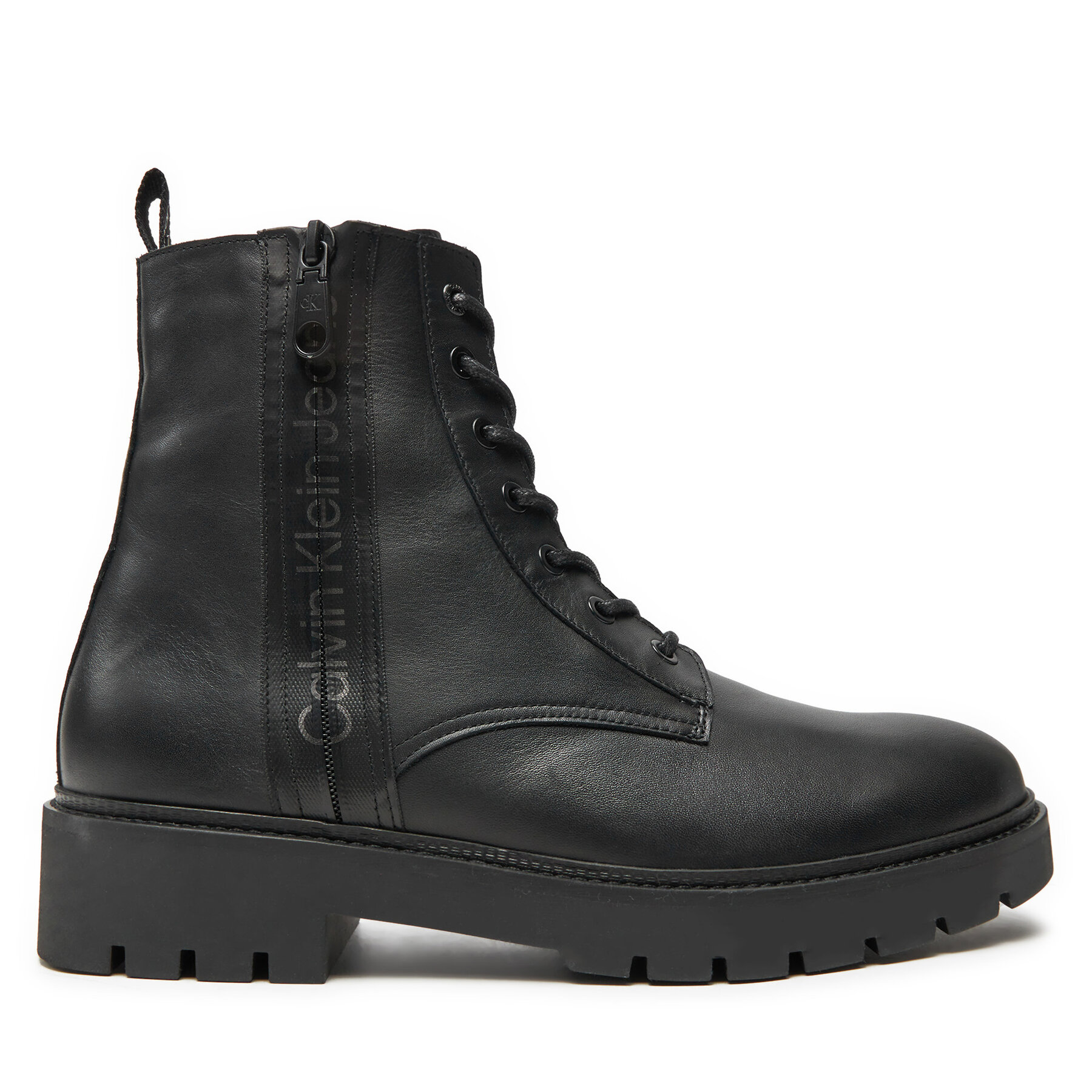 Calvin Klein Jeans Μπότες Calvin Klein Jeans Combat Mid Laceup Boot W Zip YM0YM00262 Μαύρο