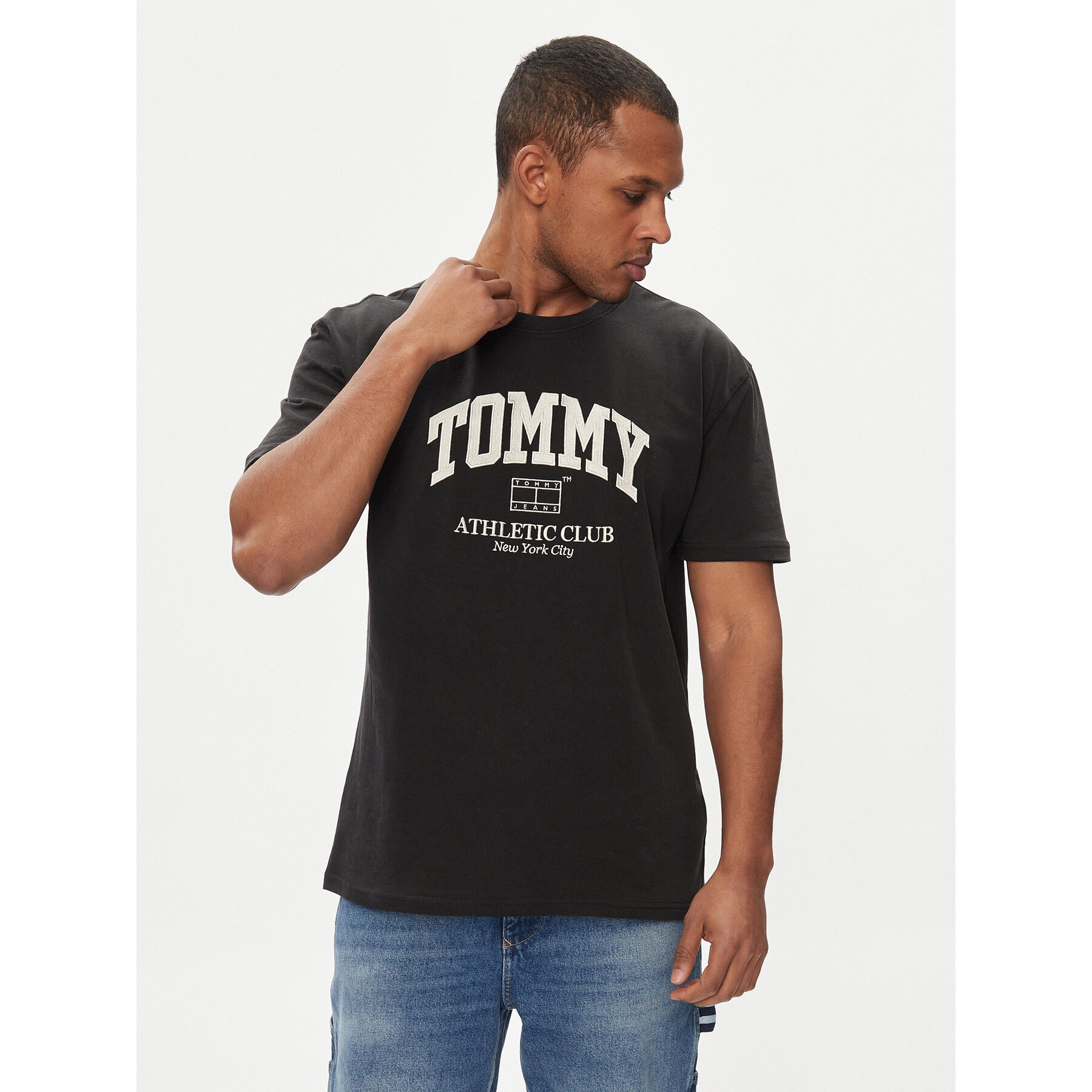 Tommy Jeans Póló Athletic Club DM0DM18557 Fekete Regular Fit