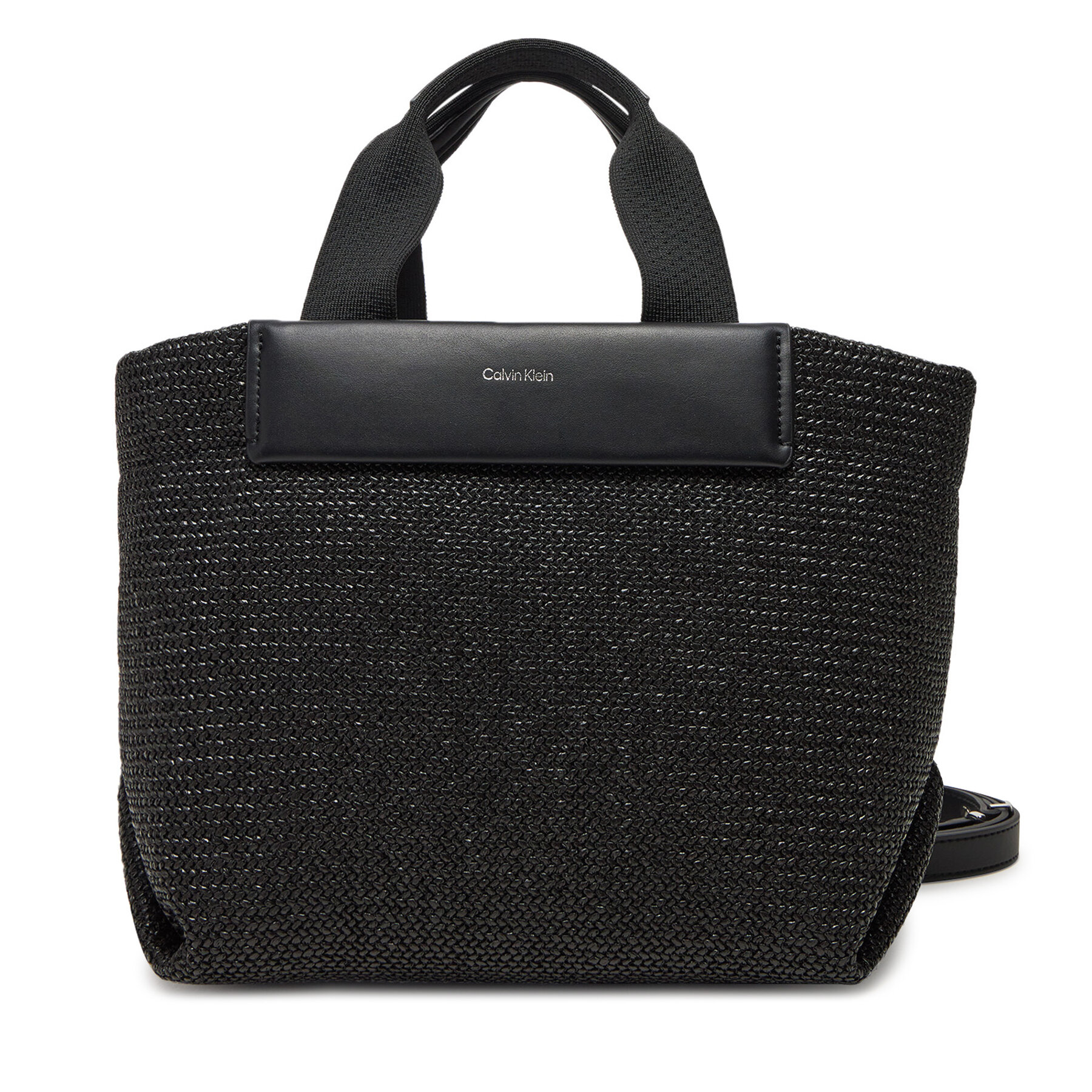 Táska Calvin Klein Ck Raffia Small Tote Crossbody K60K613026 Fekete