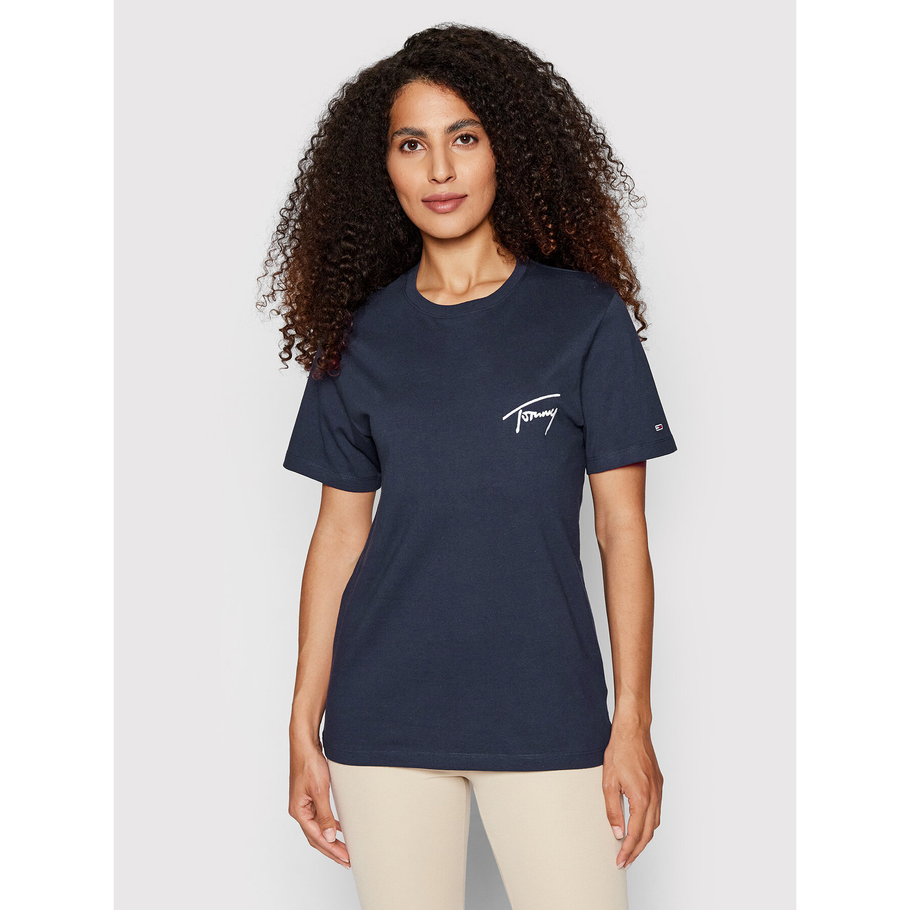 Tommy Jeans T-Shirt Signature DW0DW12940 Σκούρο μπλε Relaxed Fit