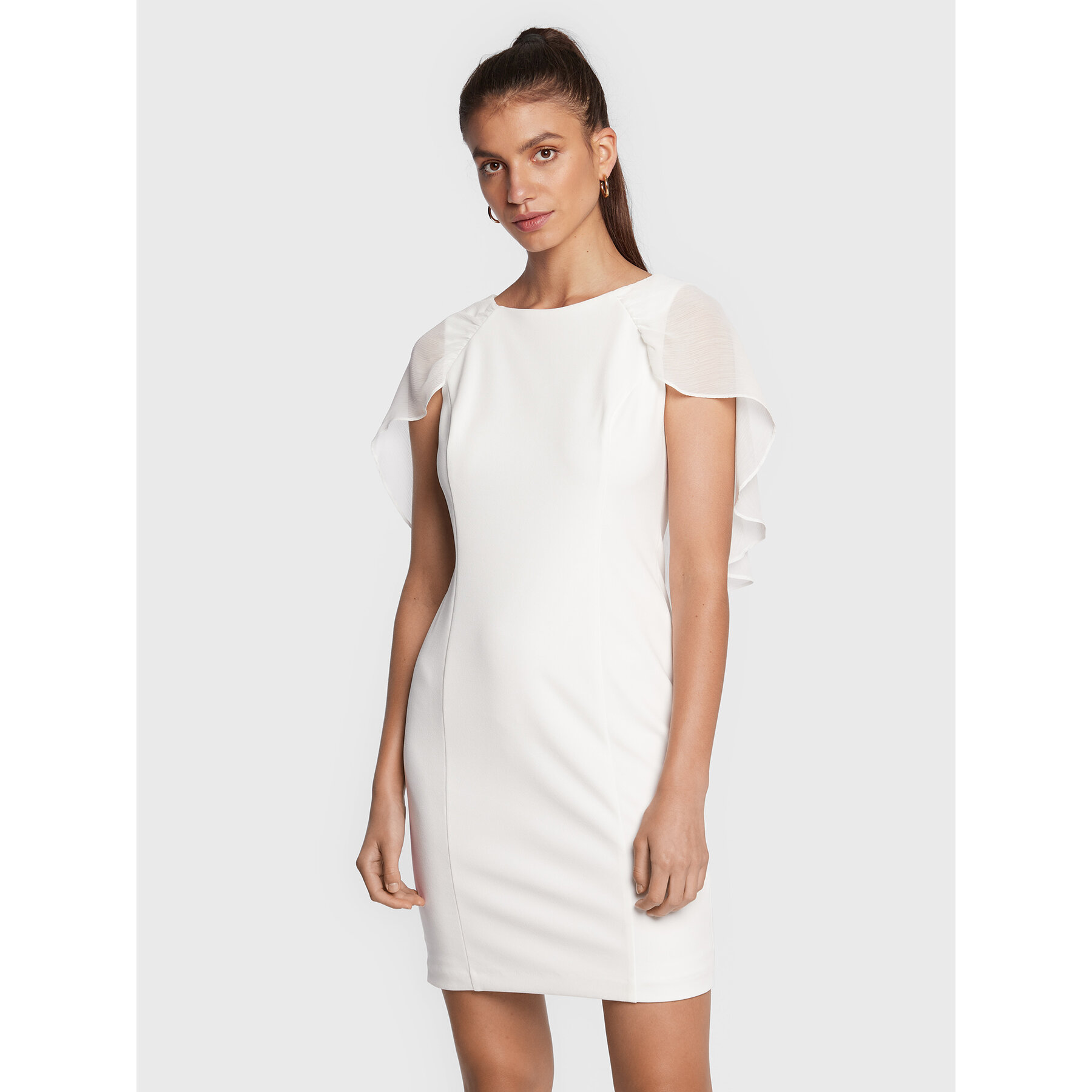 DKNY Coctailkleid DD2E1839 Weiß Regular Fit