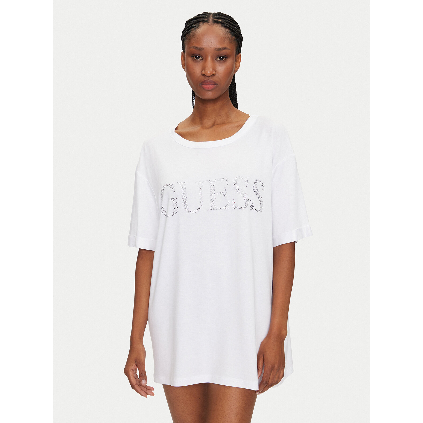 Guess T-Shirt E5GI07 K68D2 Λευκό Regular Fit