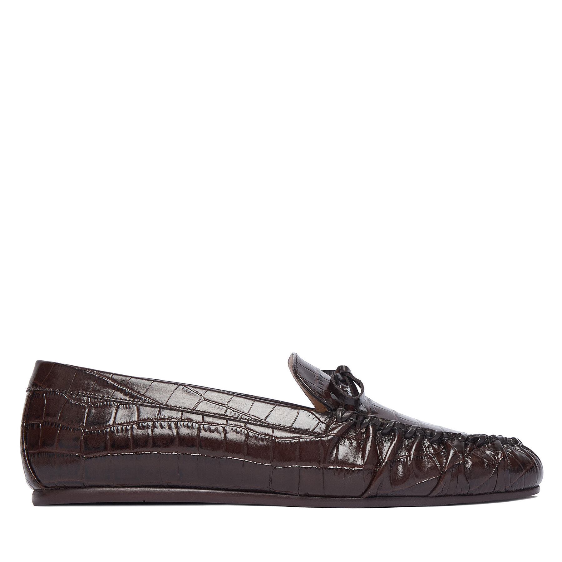 Mocasini Stuart Weitzman Britt Bow SM416 Maro închis