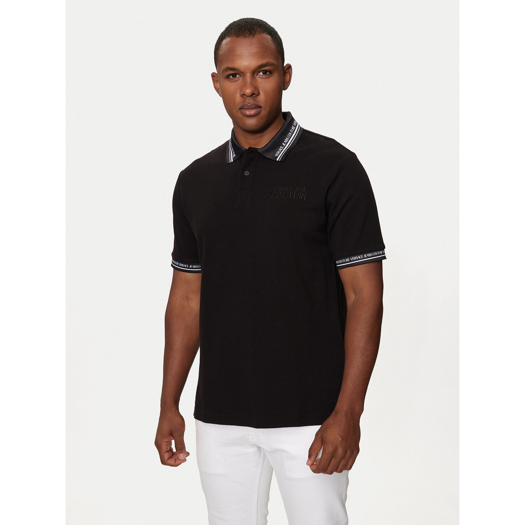 Versace Jeans Couture Polo 76GAGT09 Nero Regular Fit