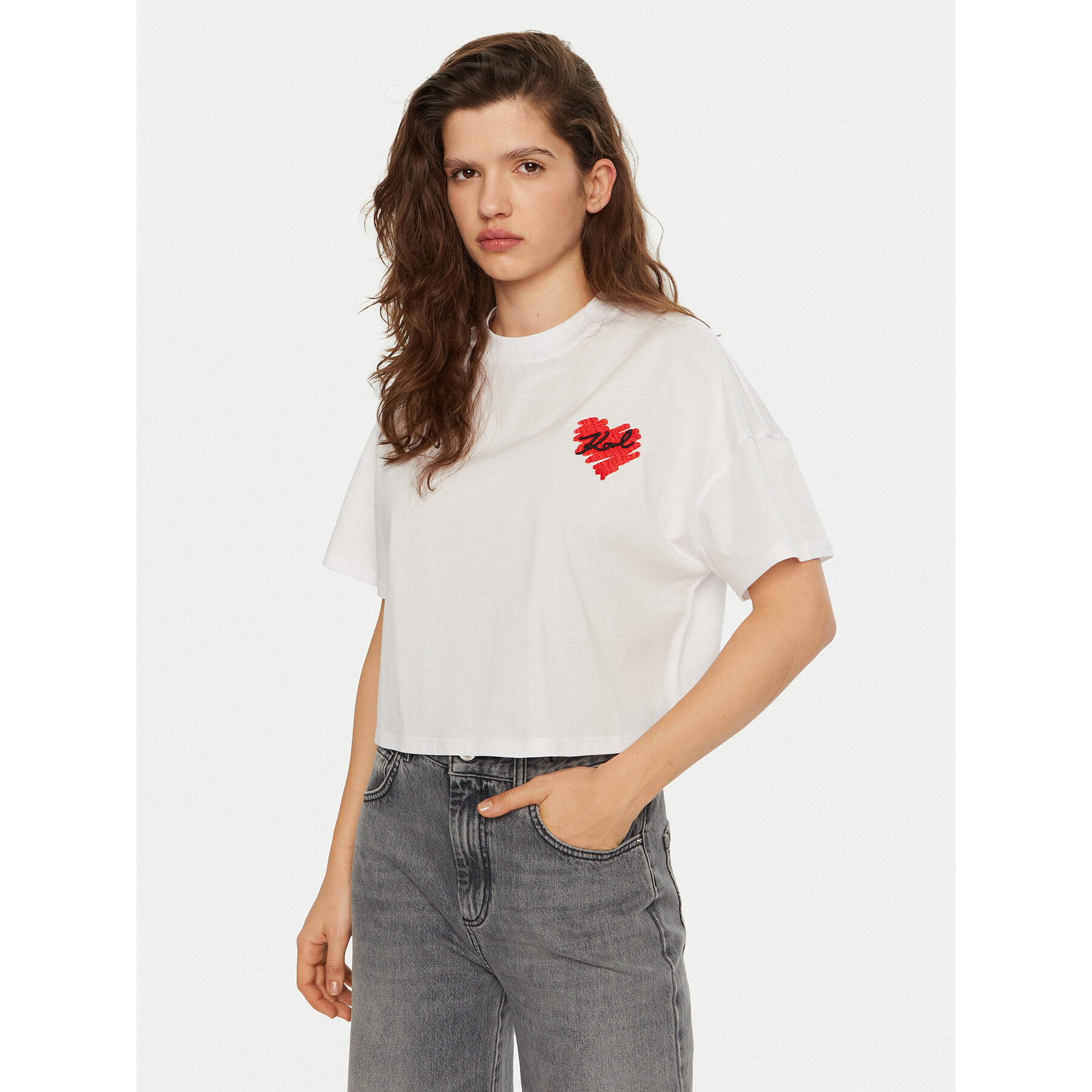 KARL LAGERFELD Póló A1W17074 Fehér Regular Fit