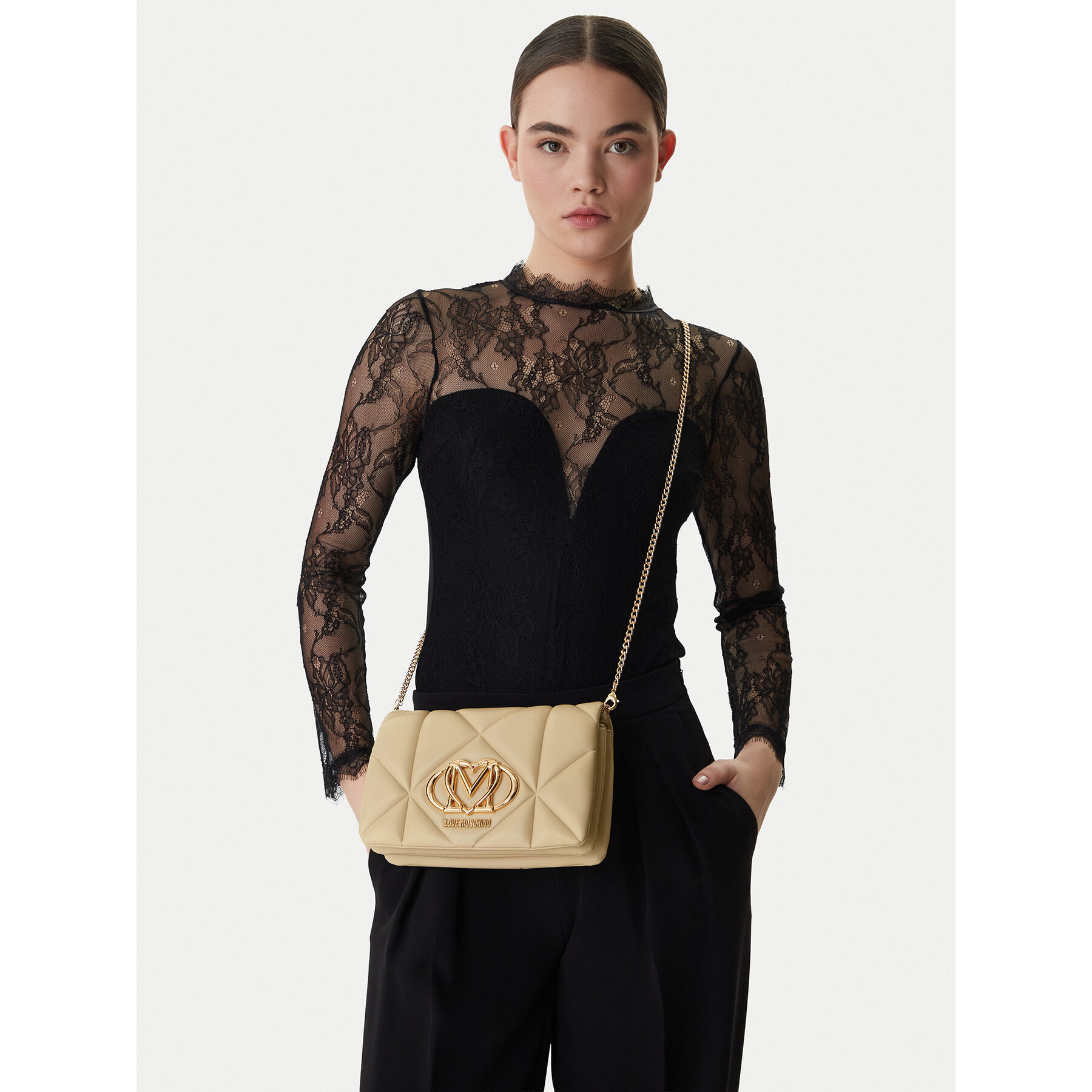 Ročna torba LOVE MOSCHINO JC4043PP1OLC0129 Bež