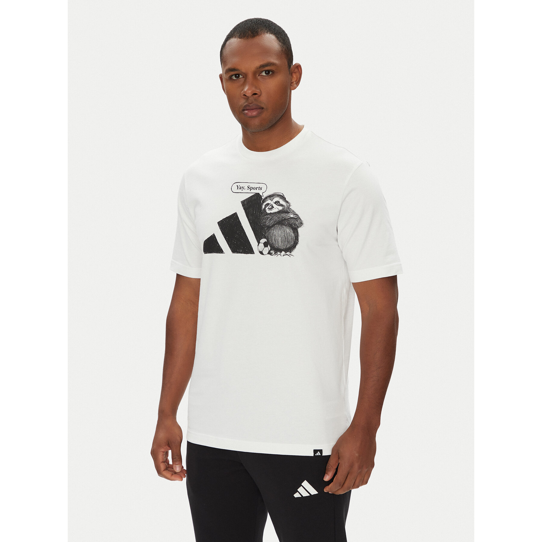 adidas T-Shirt Yay Sports Graphic JL9256 Λευκό Regular Fit