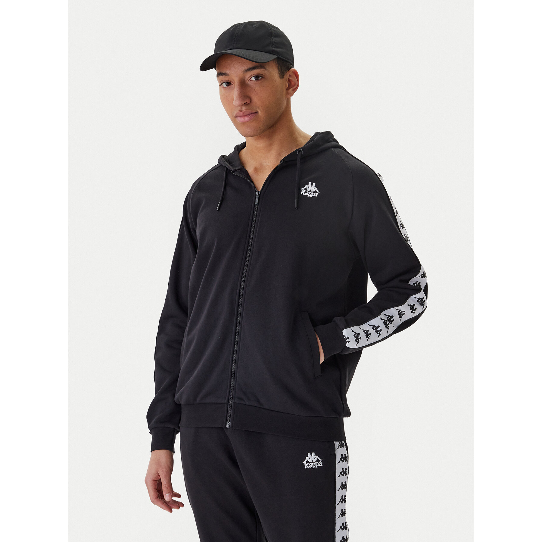 Kappa Majica dugih rukava Banda Zamin 3 331U3ZW Crna Regular Fit