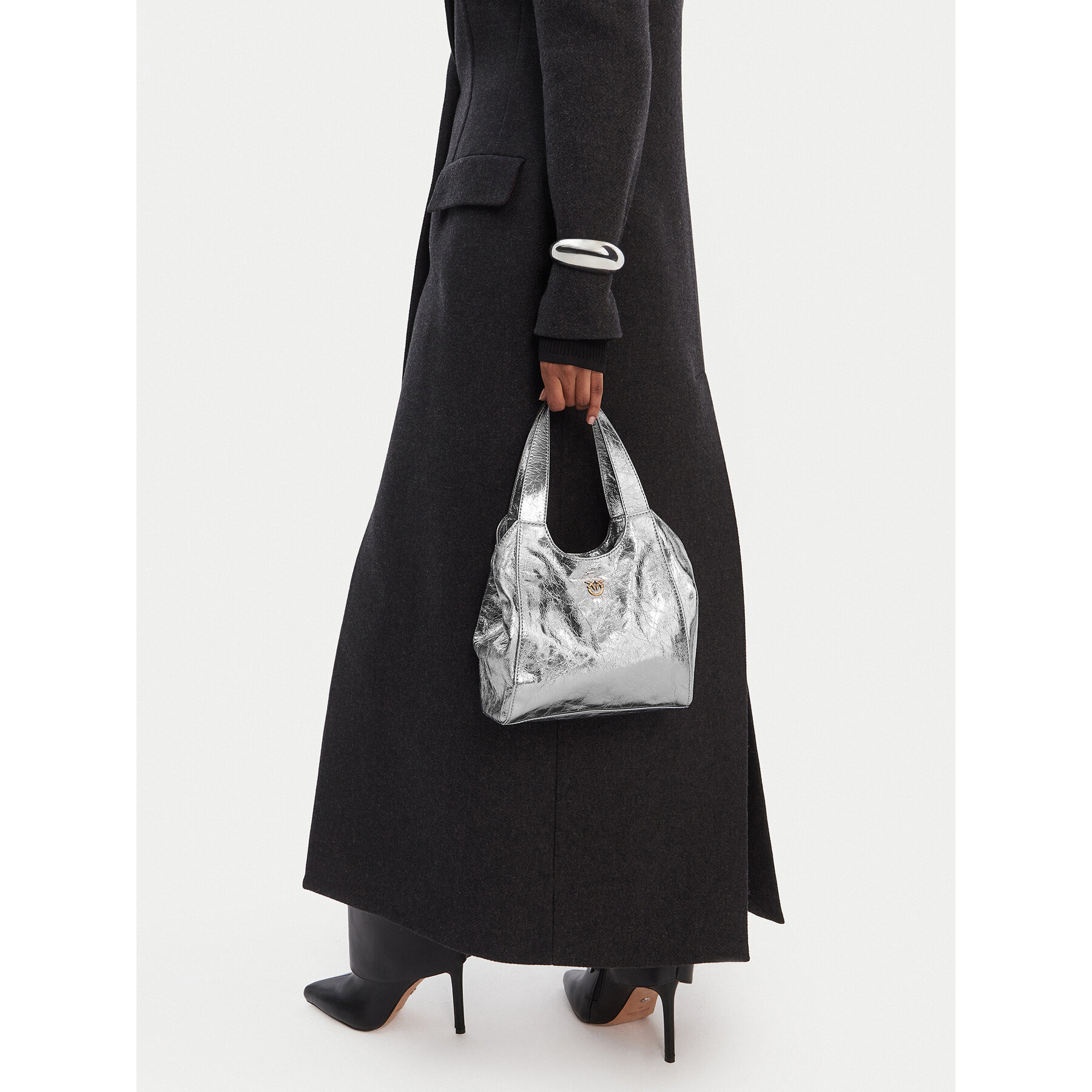 Kabelka PINKO Tote Mini Bag AI 25-26 PLTT 104645 A2OT Stříbrná