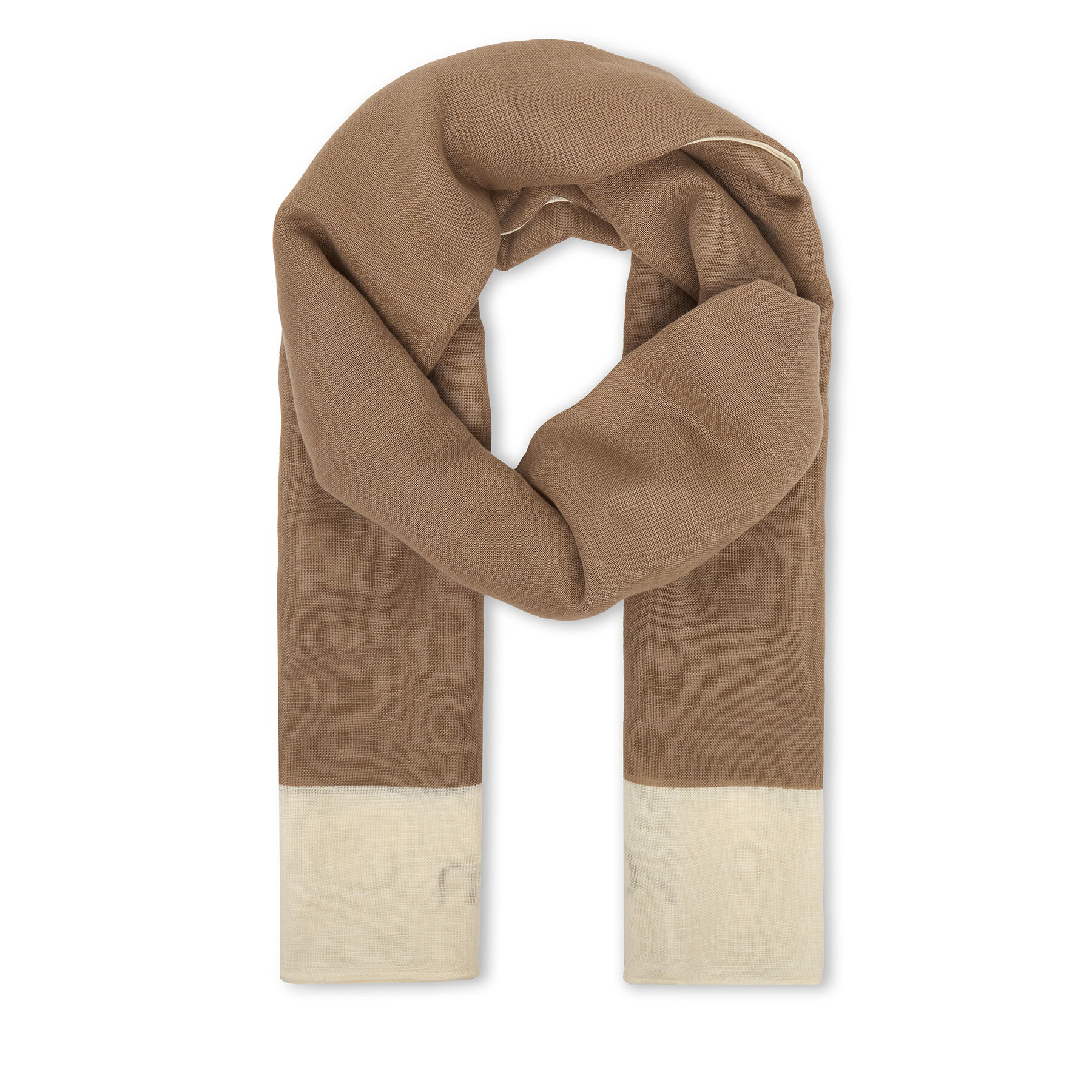 Ruta Calvin Klein Linen Blend Emblem Pareo Scarf LV04F9021G Bež
