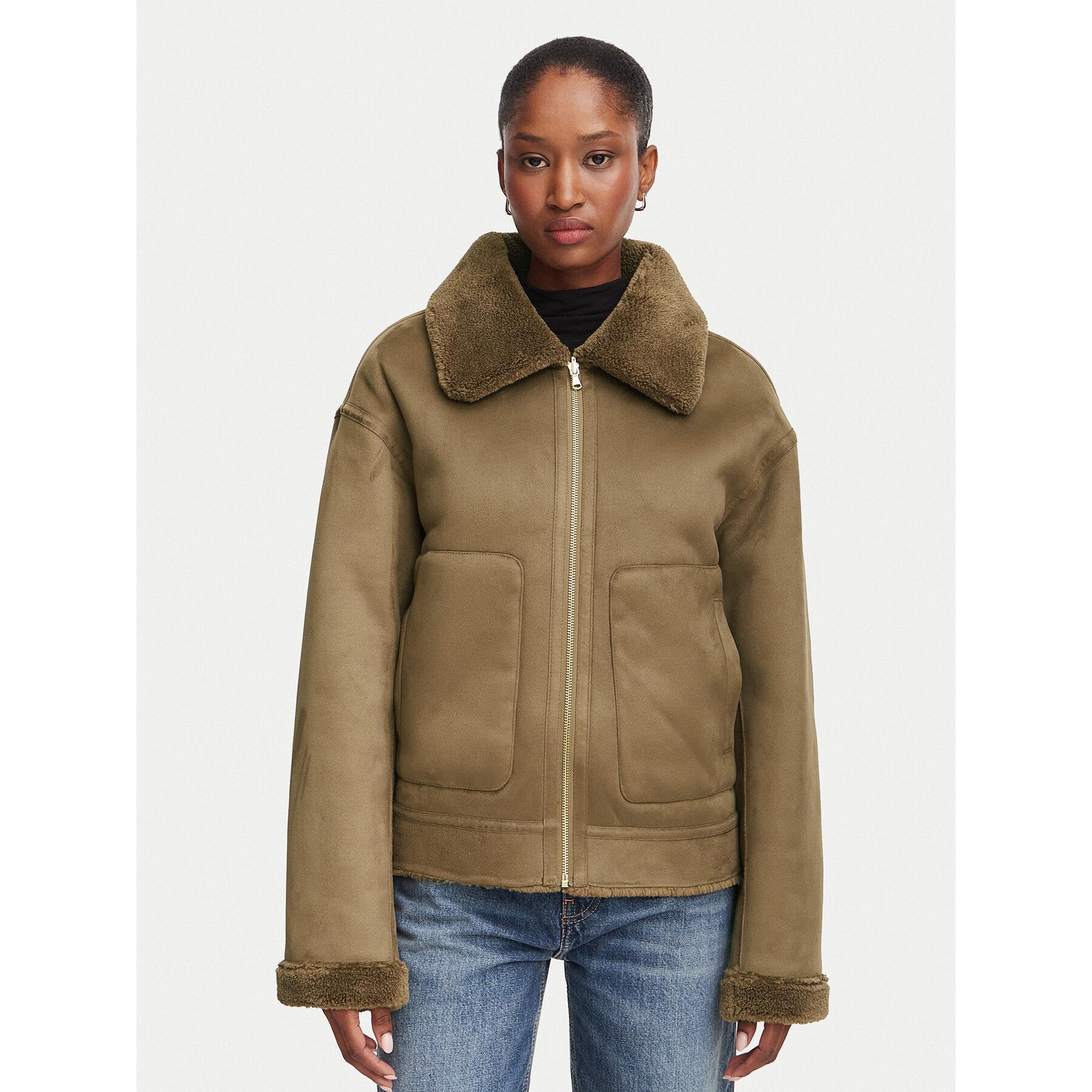 Marella Kunstfellmantel Emme by Marella Liuti 2625456051 Beige Regular Fit