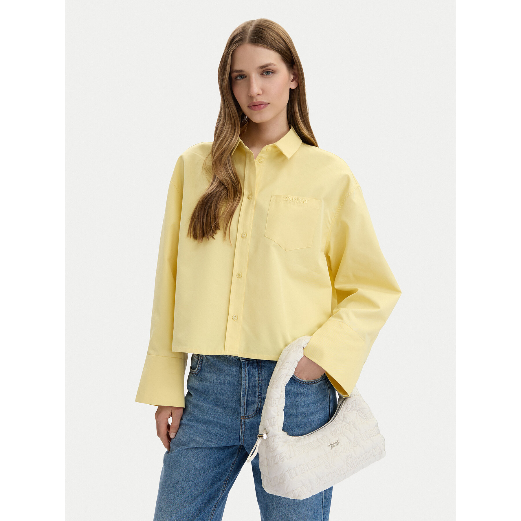 Τσάντα Tommy Jeans Tjw Icon Aop Shoulder Bag AW0AW18467 Λευκό