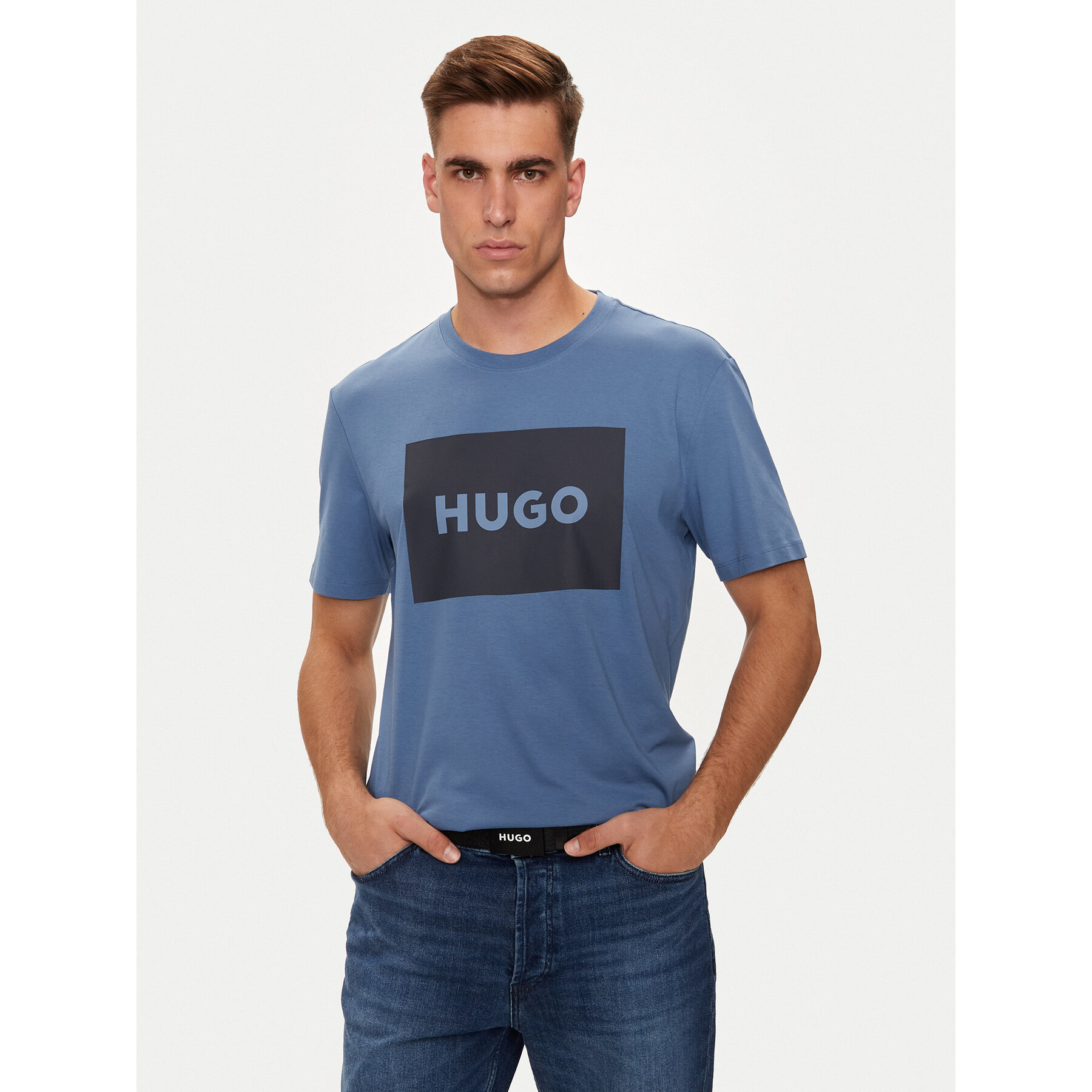 Hugo T-Shirt Dulive222 50467952 Μπλε Regular Fit