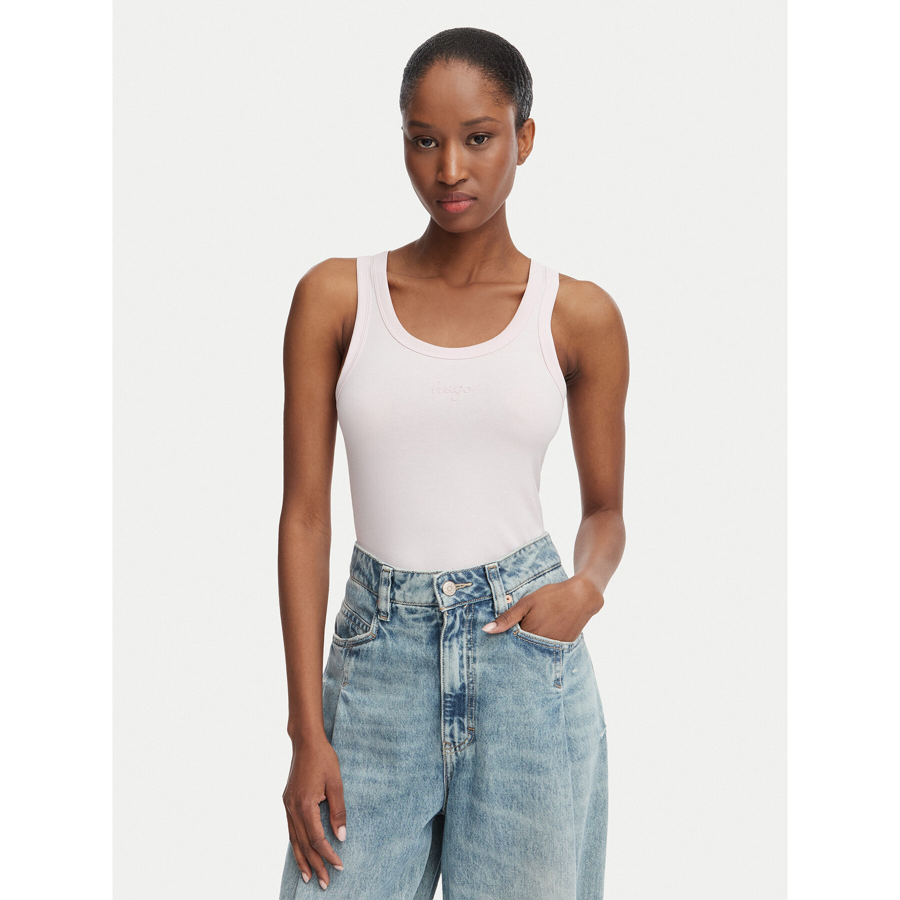 HUGO Top Damatank 50572293 Svijetlo roza Extra Slim Fit