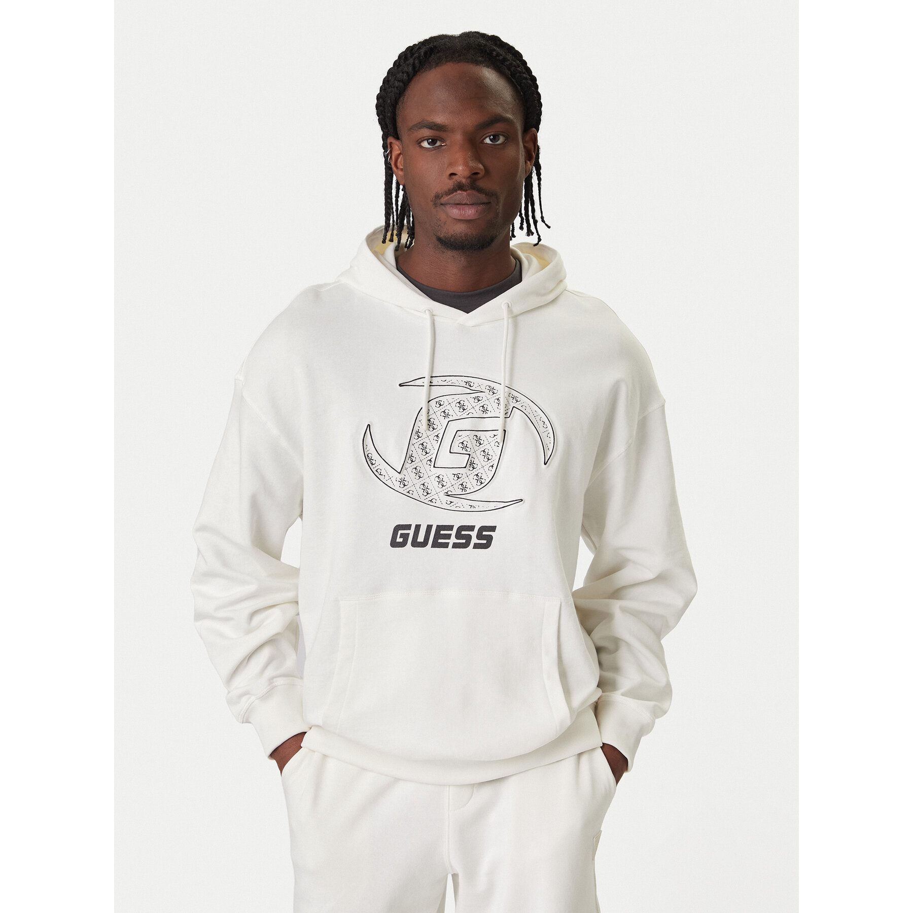 Guess Sweatshirt Z6RQ05 K9YI1 Weiß Regular Fit