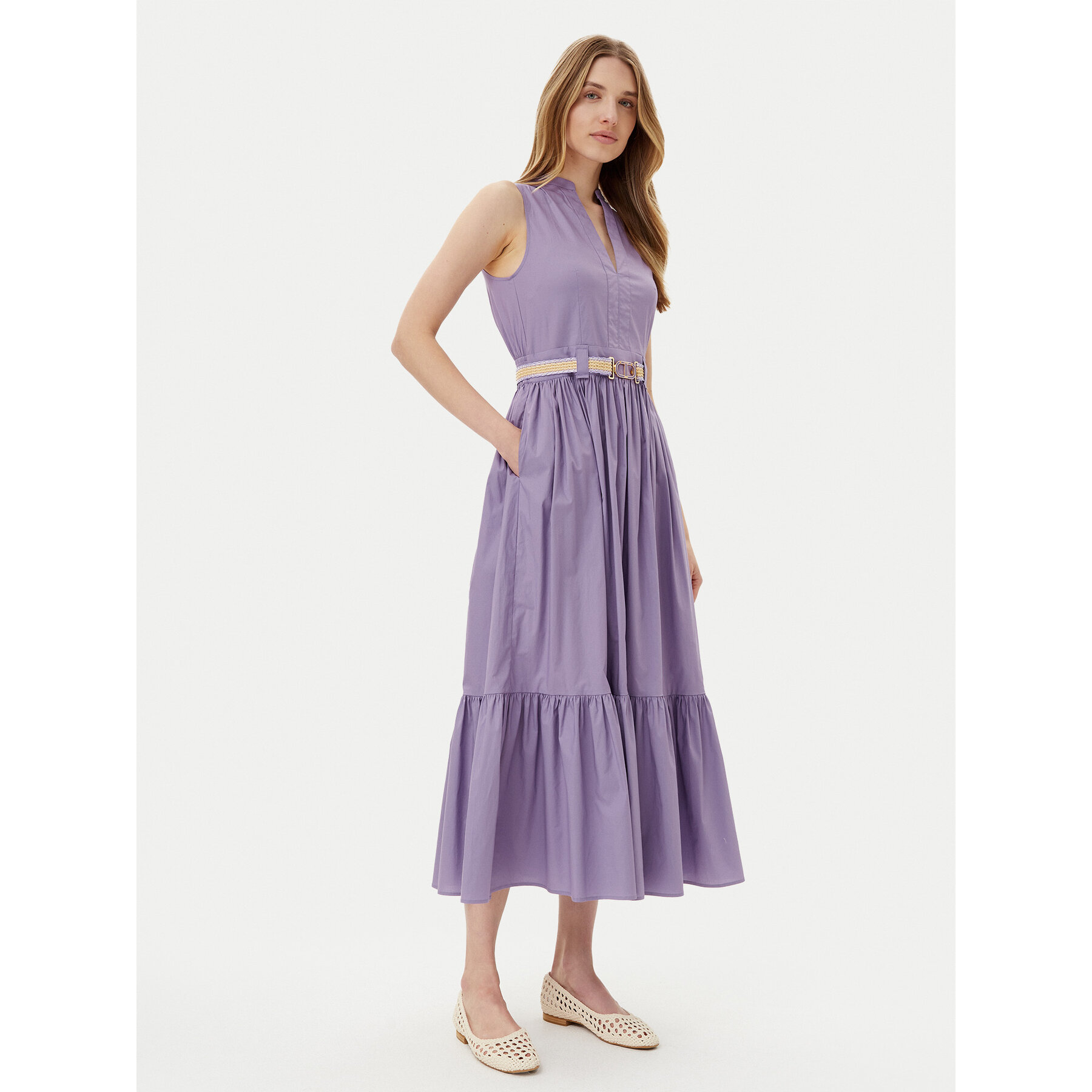 TWINSET Kleid für den Alltag 251TT2101 Violett Regular Fit