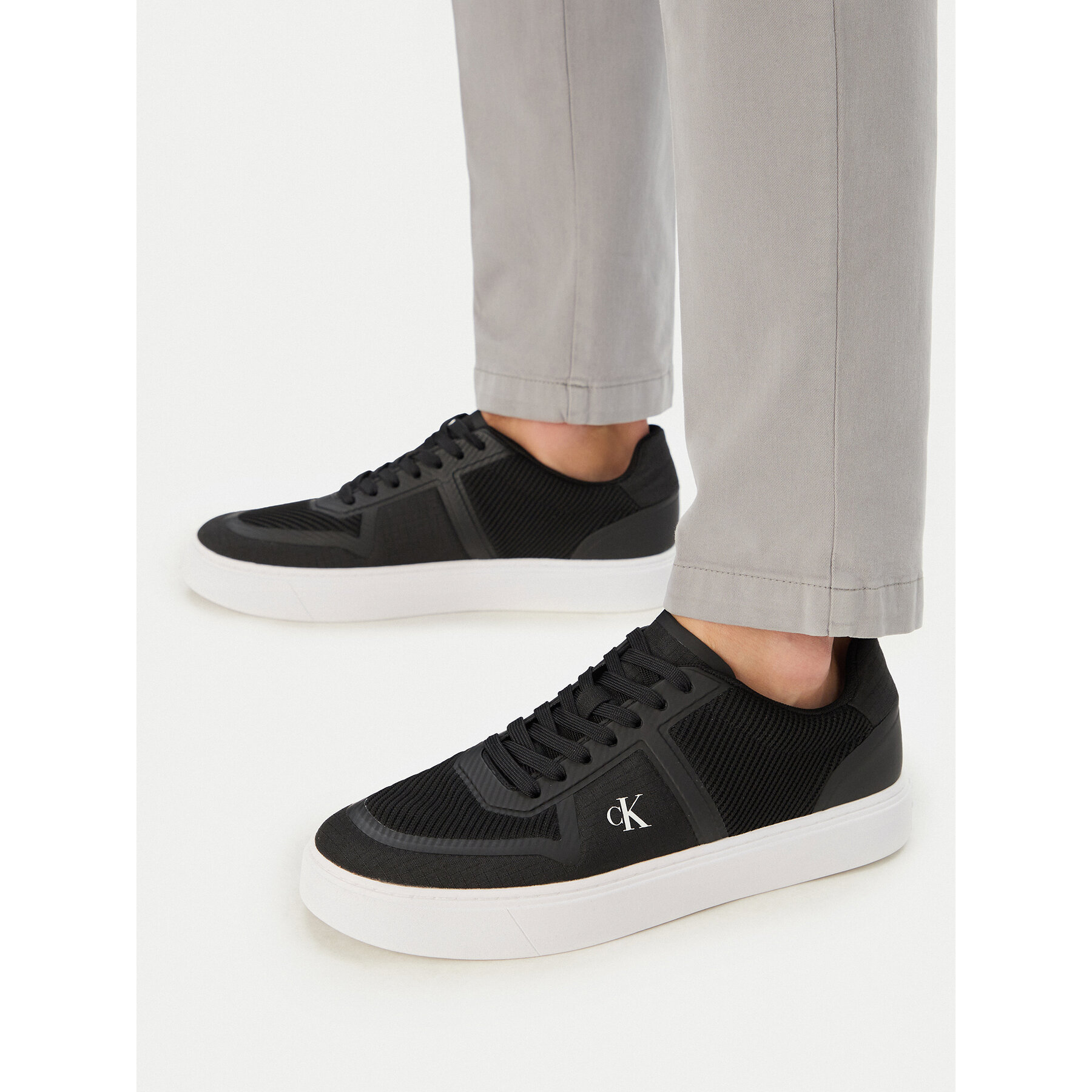 Sneakers Calvin Klein Claccic Cups Laceup Knit HM0HM02130 Negru
