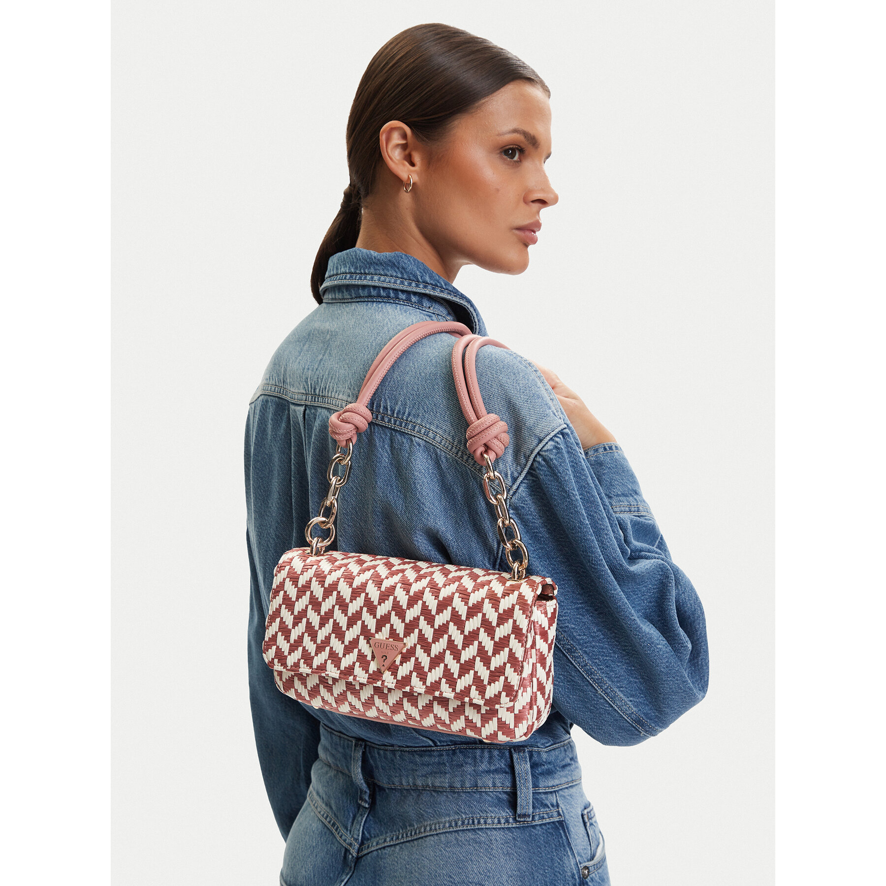 Τσάντα Guess Tessi HWWG76 91190 Σκούρο ροζ