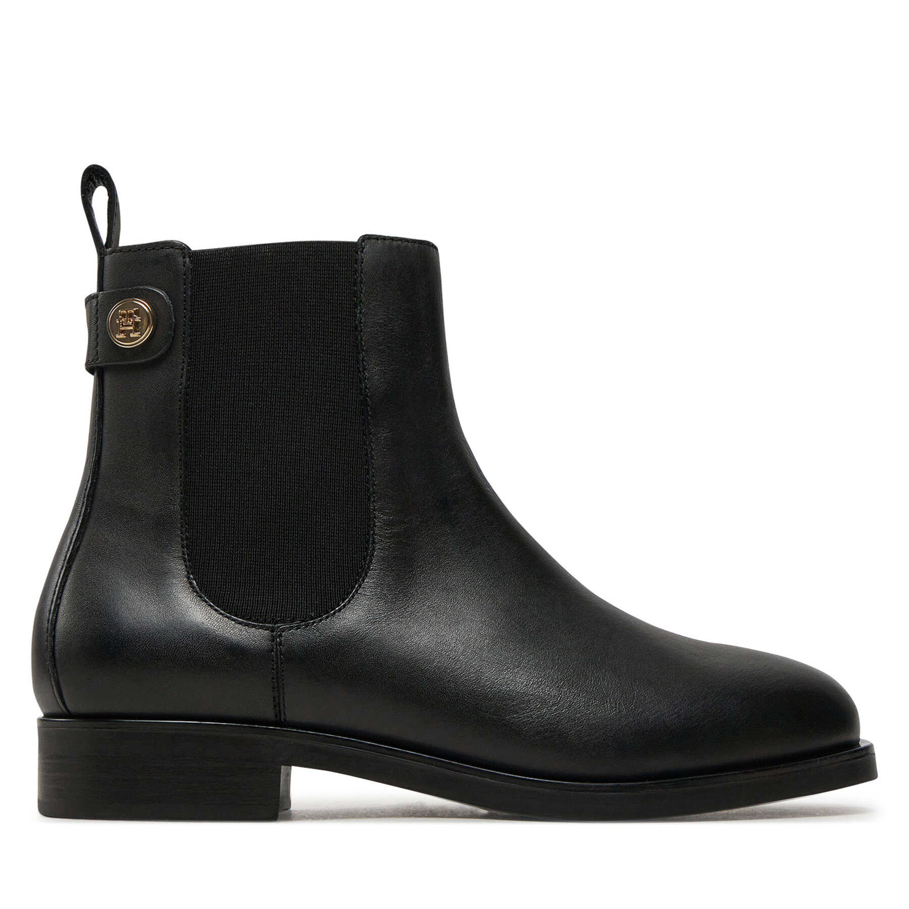 Chelsea Tommy Hilfiger Th Stud Leather Low Chelsea FW0FW08184 Nero