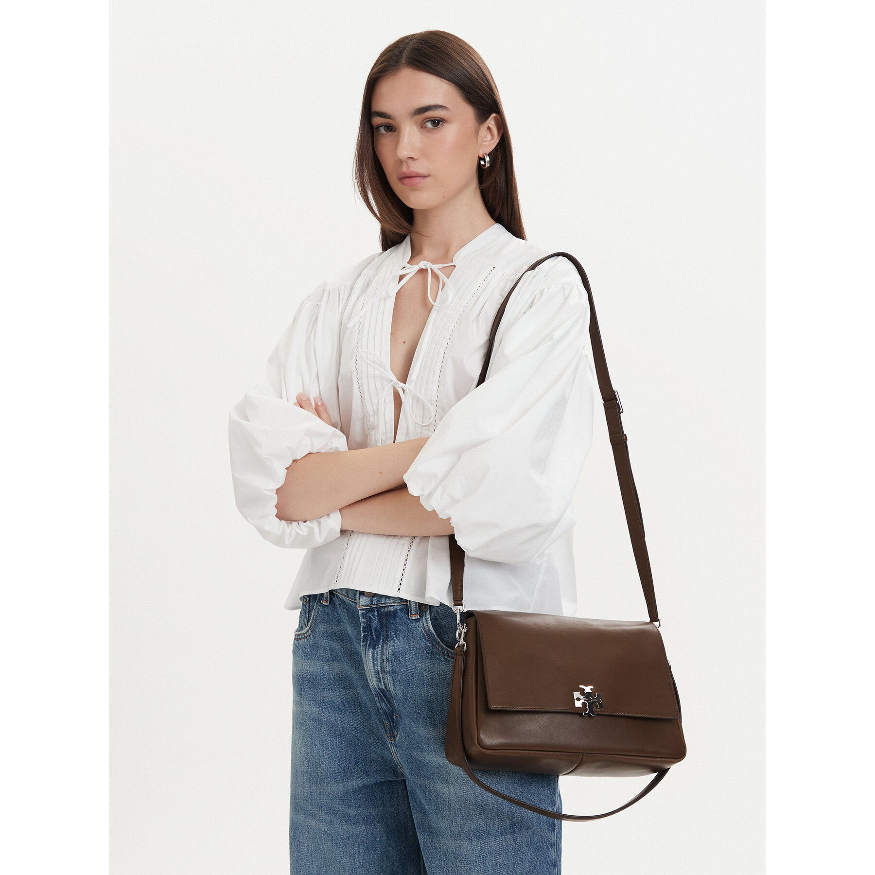 Torbica Tory Burch Charlie 183316 Smeđa