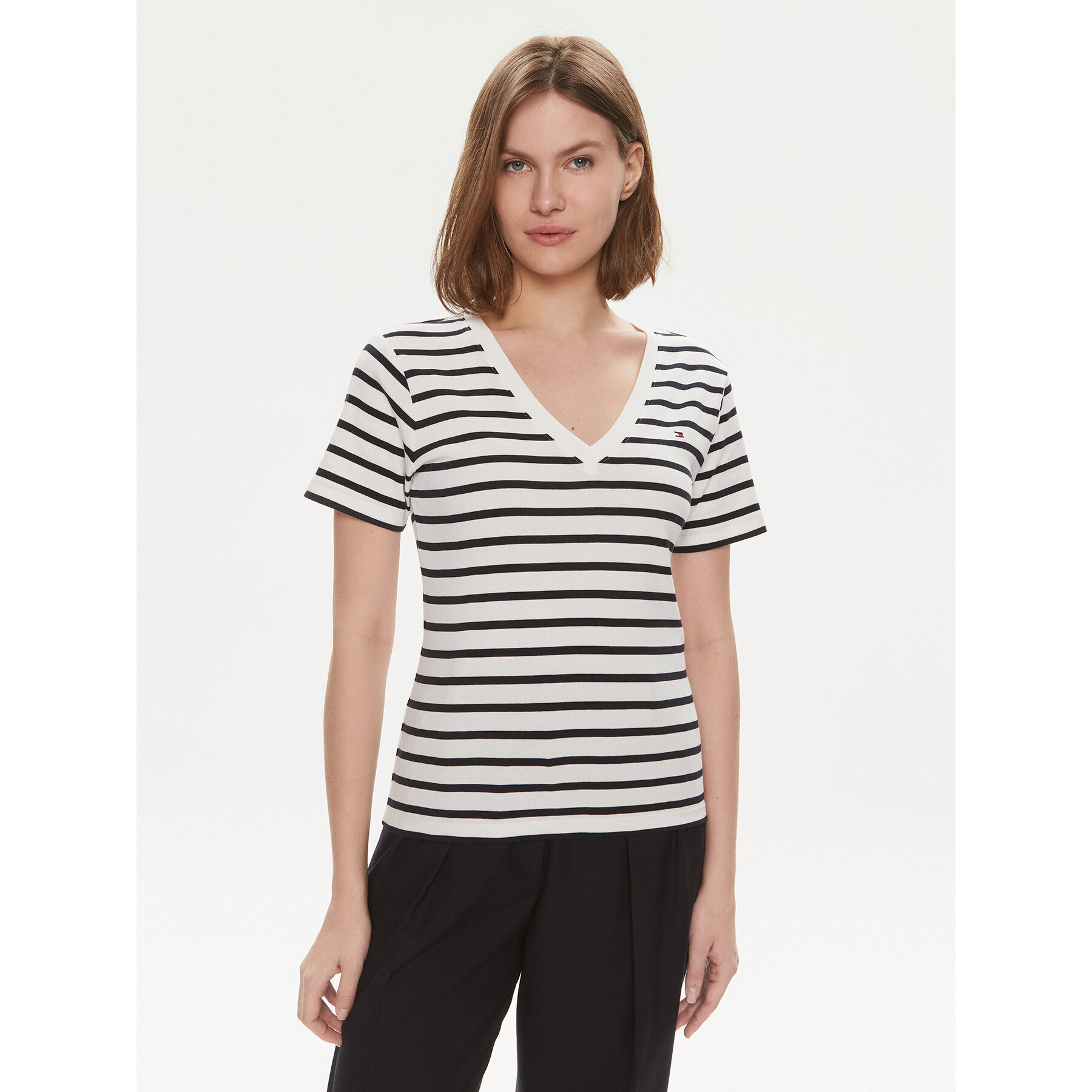 Tommy Hilfiger T-Shirt New Cody WW0WW40584 Εκρού Slim Fit