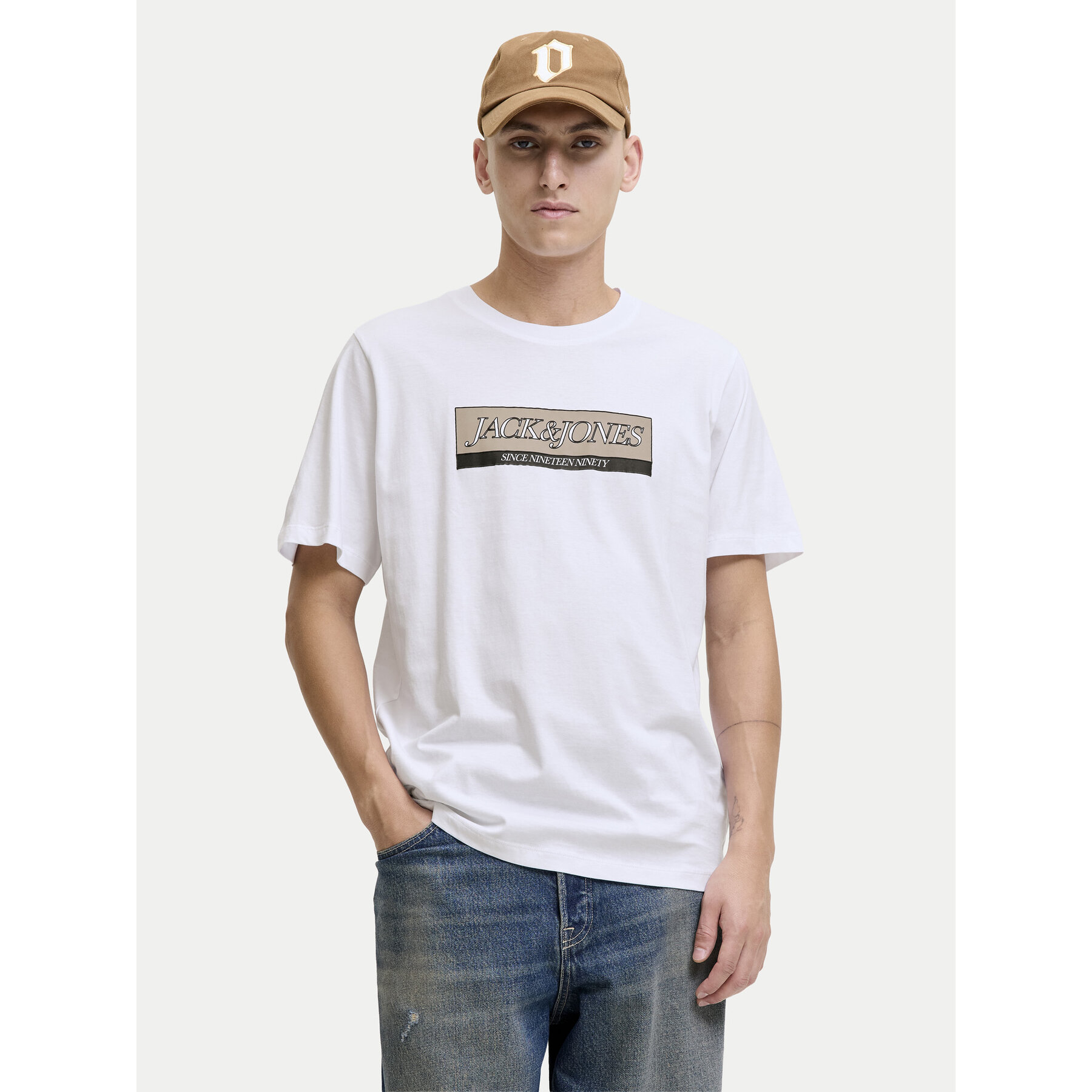 Jack & Jones T-shirt Rinwood 12283628 Bijela Regular Fit
