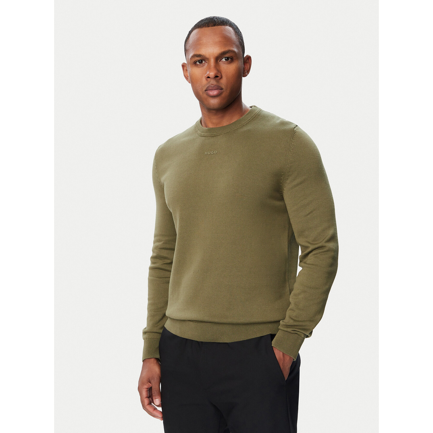 HUGO Pullover San Cassius-C2 50553588 Khakifarben Regular Fit