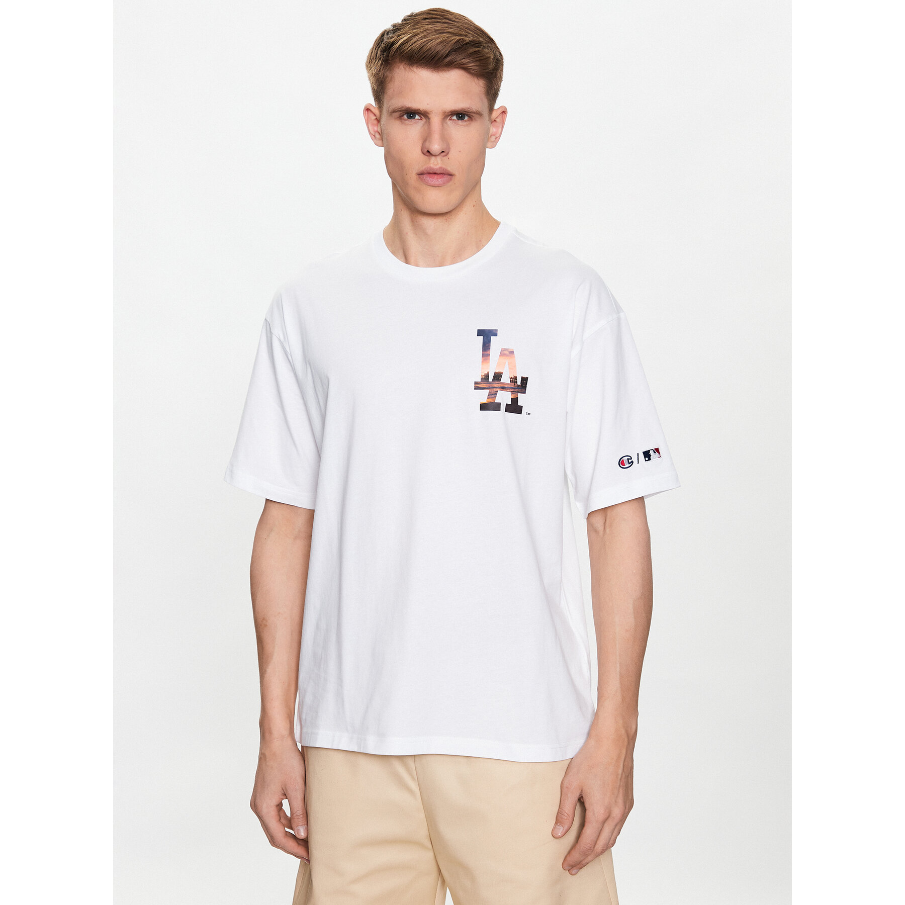 Champion Póló 218923 Fehér Relaxed Fit