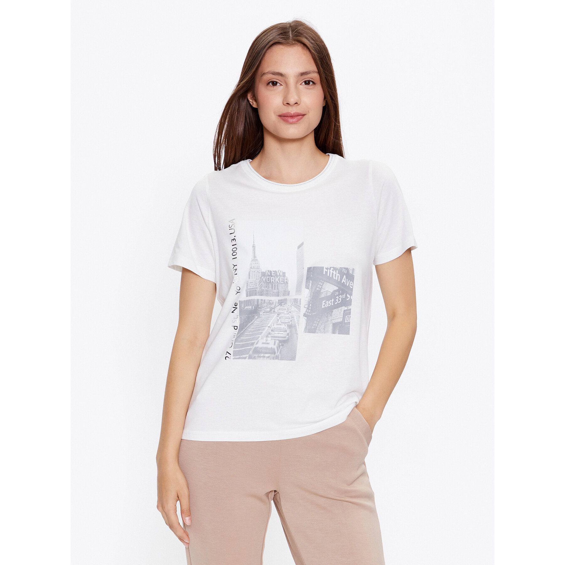 Fransa Fransa T-Shirt 20611758 Λευκό Regular Fit