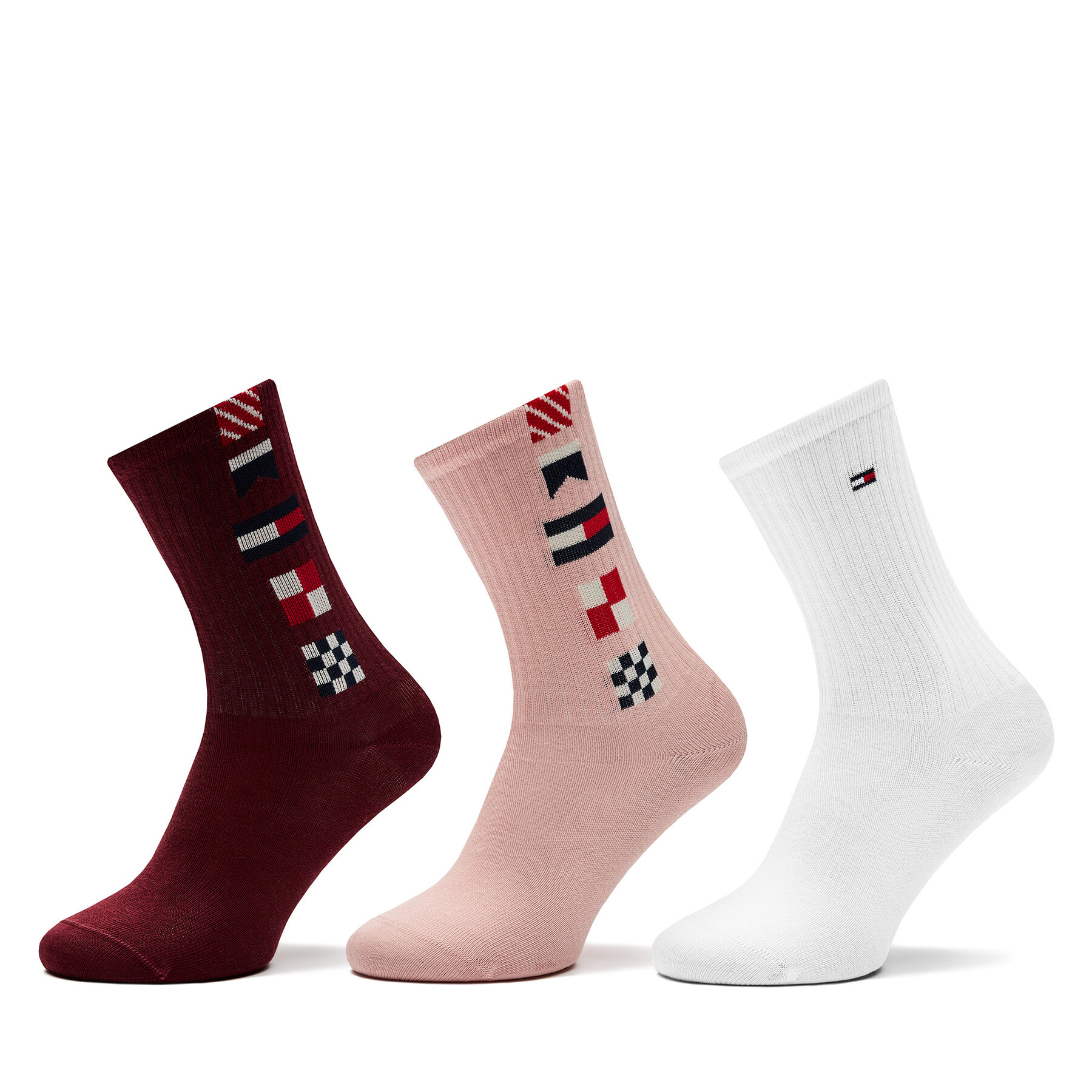 3 pares de calcetines altos para niño Tommy Hilfiger 701229870 Rosa